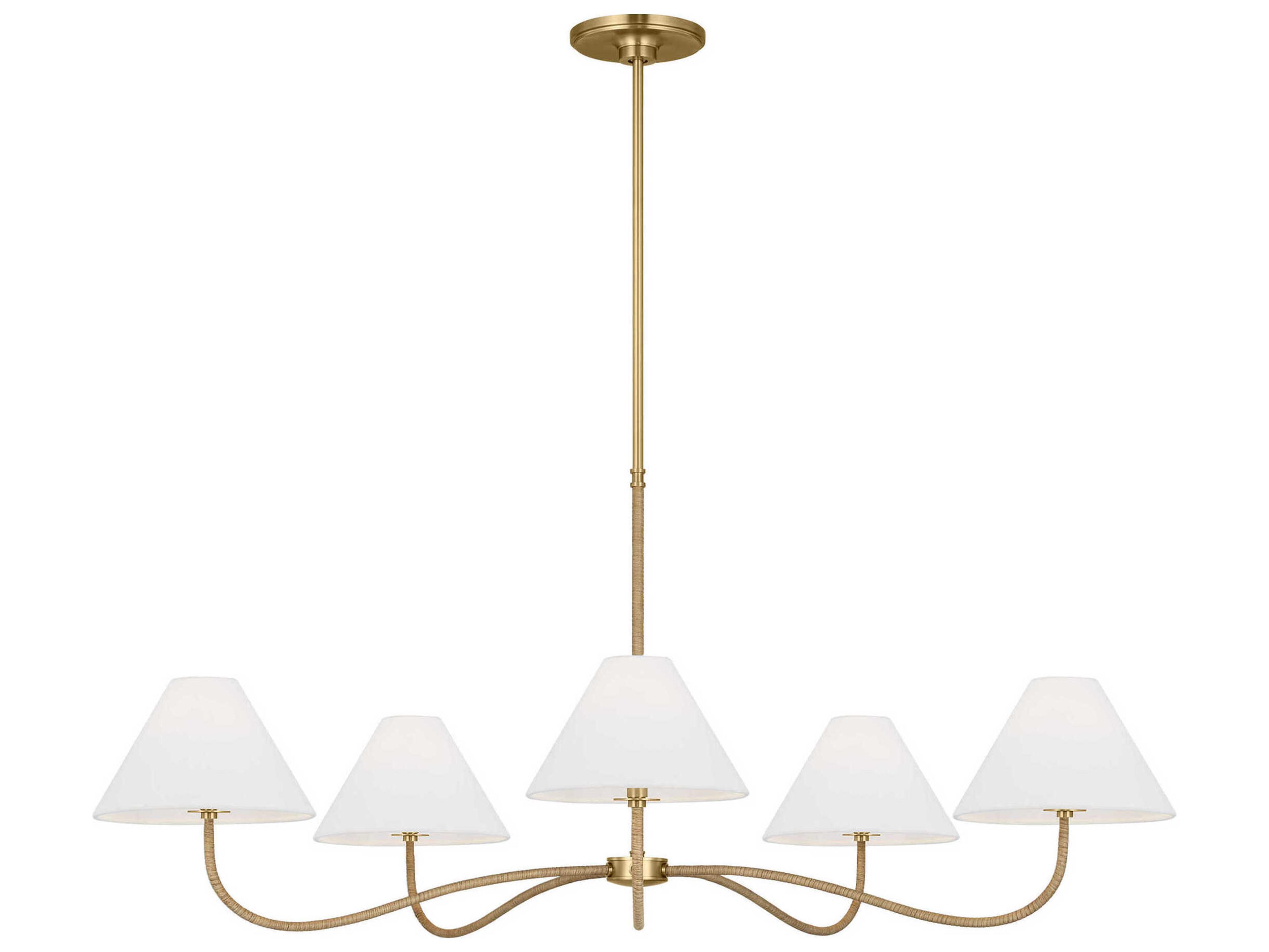 Visual Comfort Studio Laguna 5-Light Burnished Brass Empire Chandelier