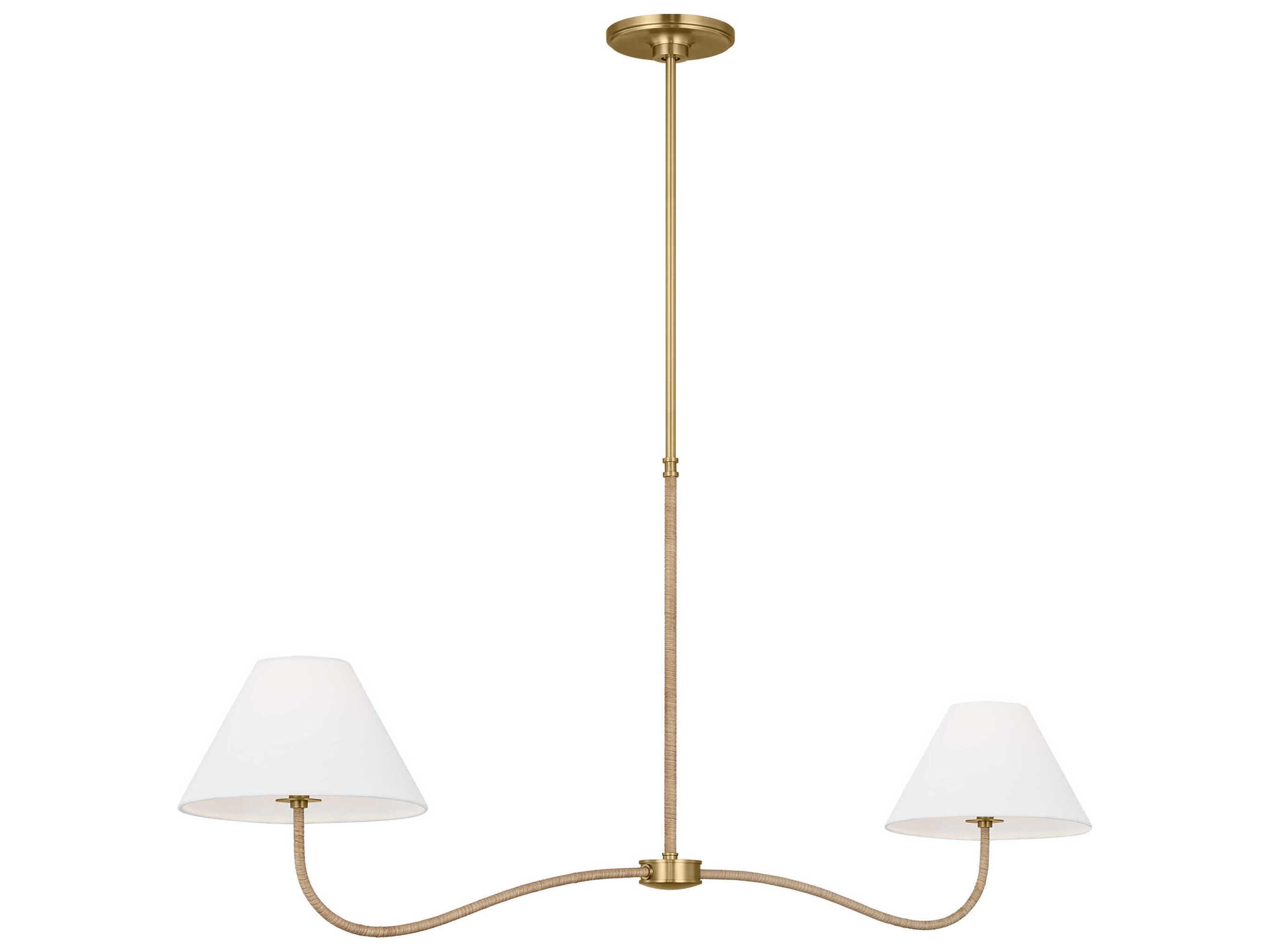 Visual Comfort Studio Laguna 2-Light Burnished Brass Empire Linear Island Pendant