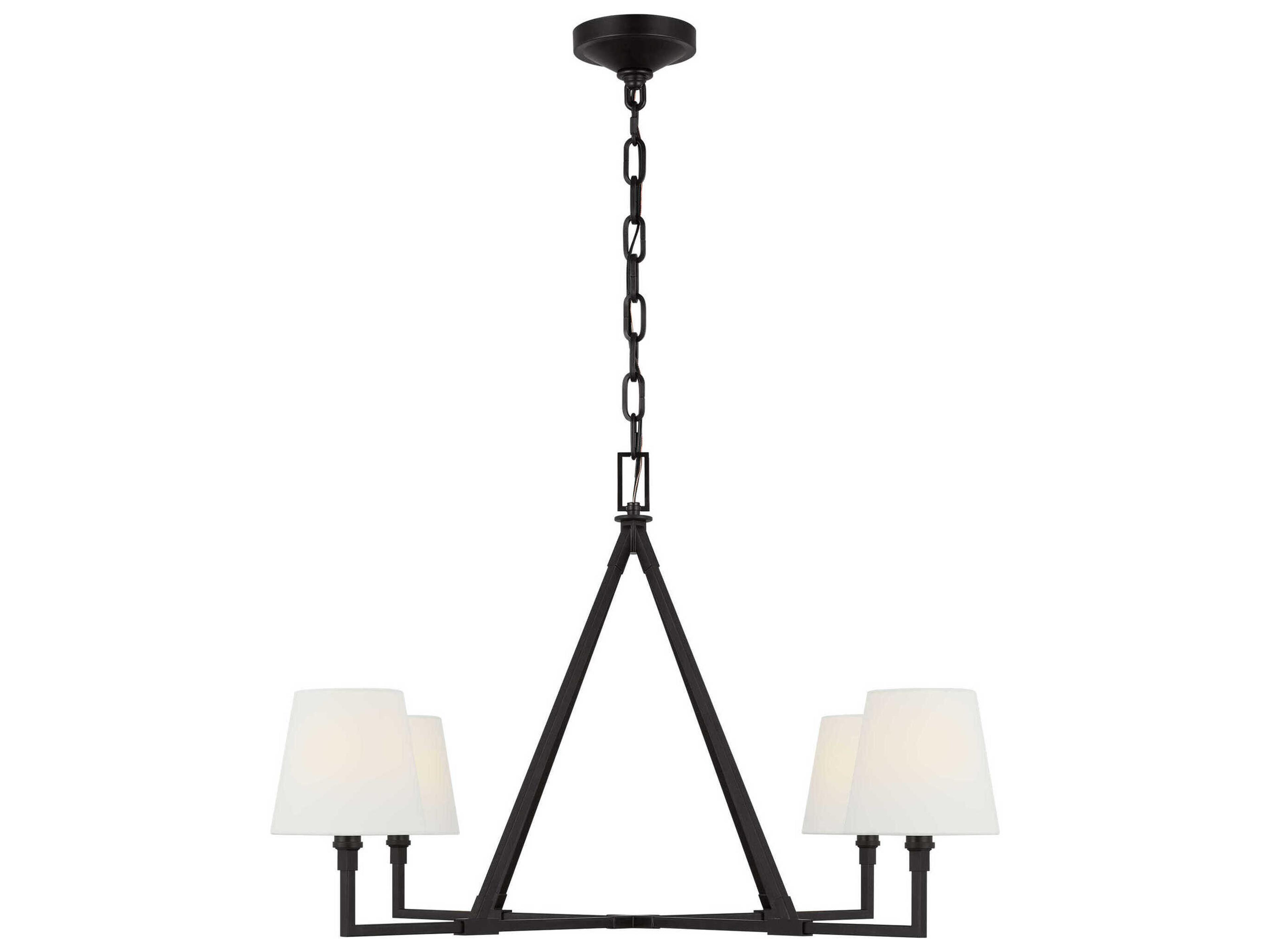 Visual Comfort Studio Perth 4-Light Aged Iron Black Chandelier
