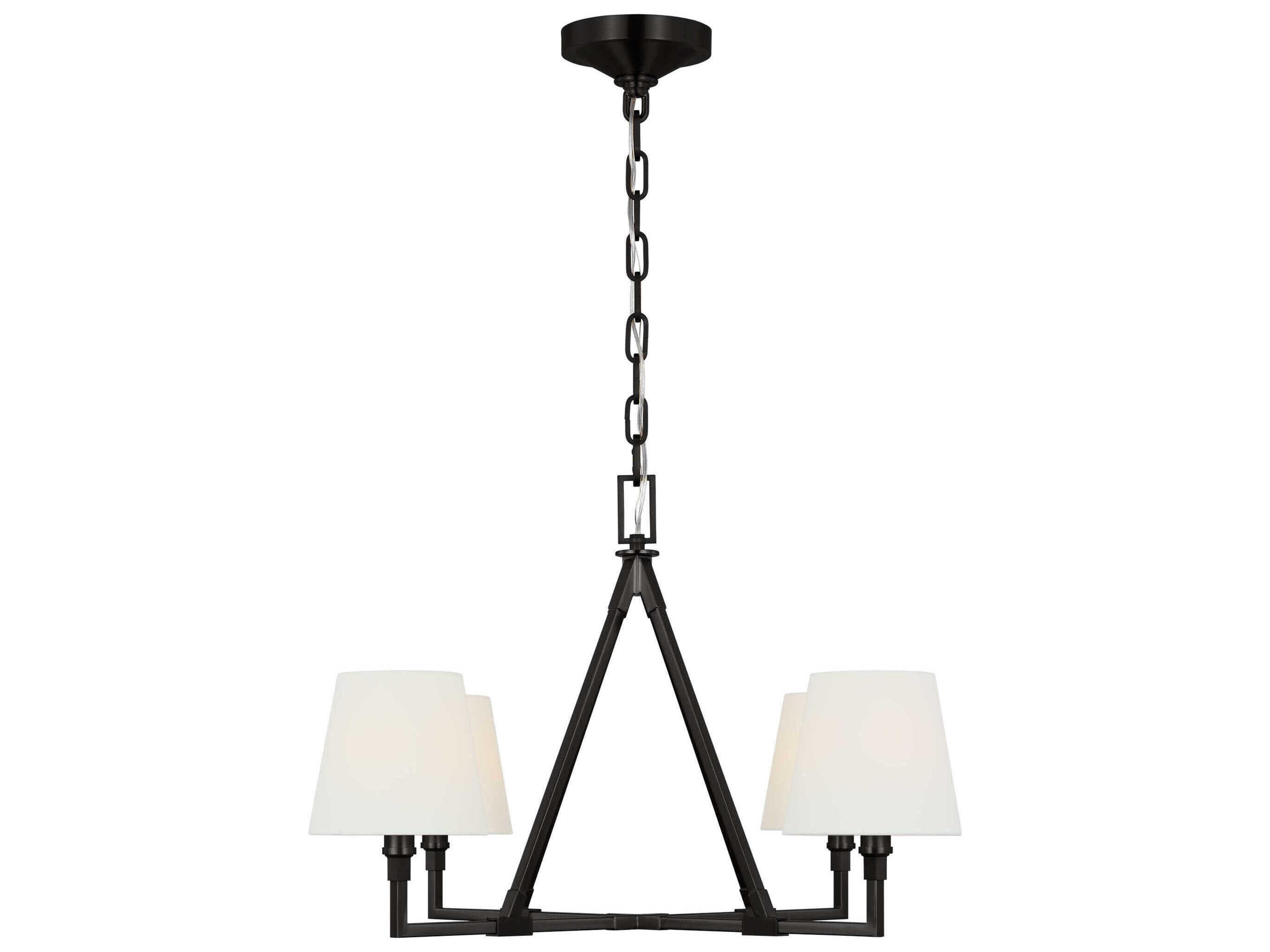 Visual Comfort Studio Perth 4-Light Aged Iron Black Chandelier