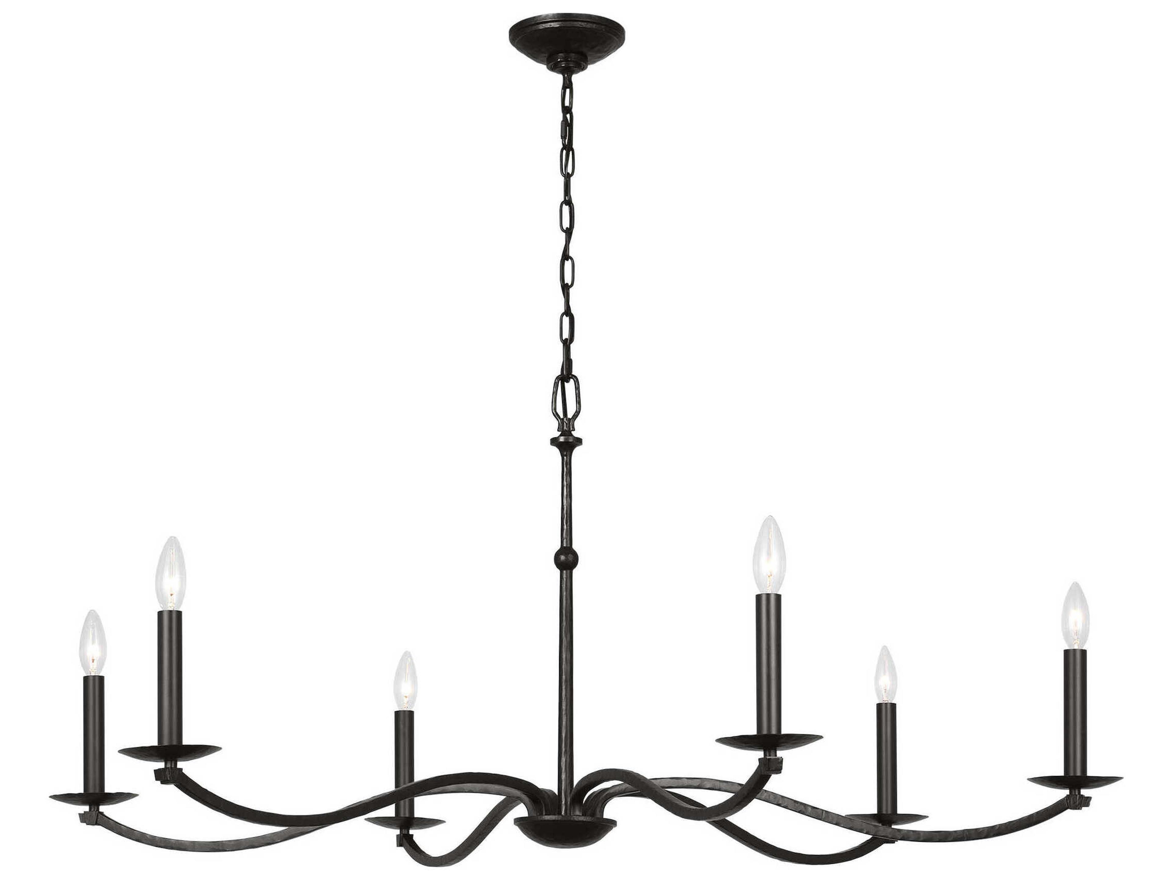 Wellen 6-Light Aged Iron Black Candelabra Chandelier