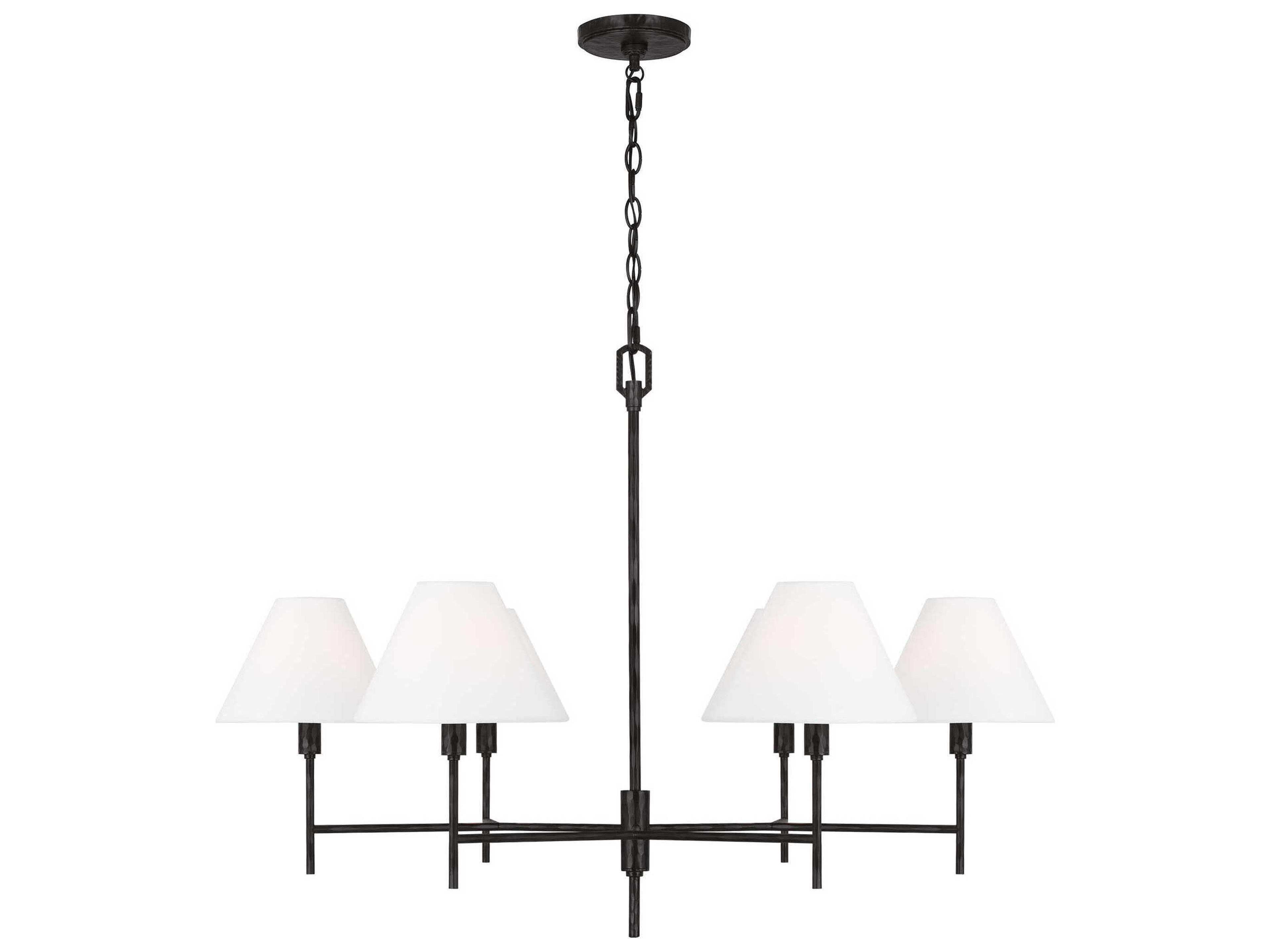 Visual Comfort Studio Ridgewood 6-Light Aged Iron Black Candelabra Chandelier