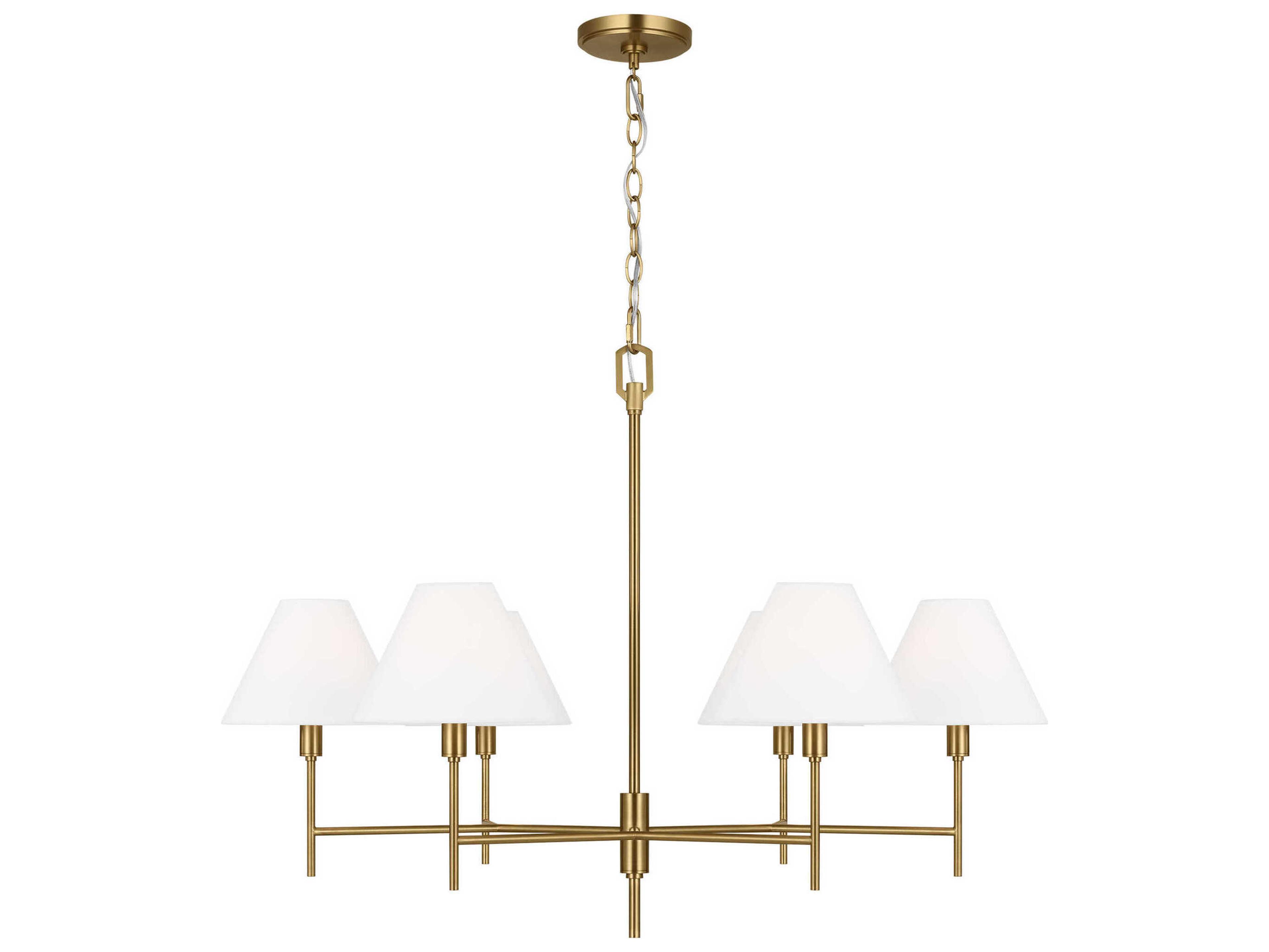 Visual Comfort Studio Ridgewood 6-Light Burnished Brass Candelabra Chandelier