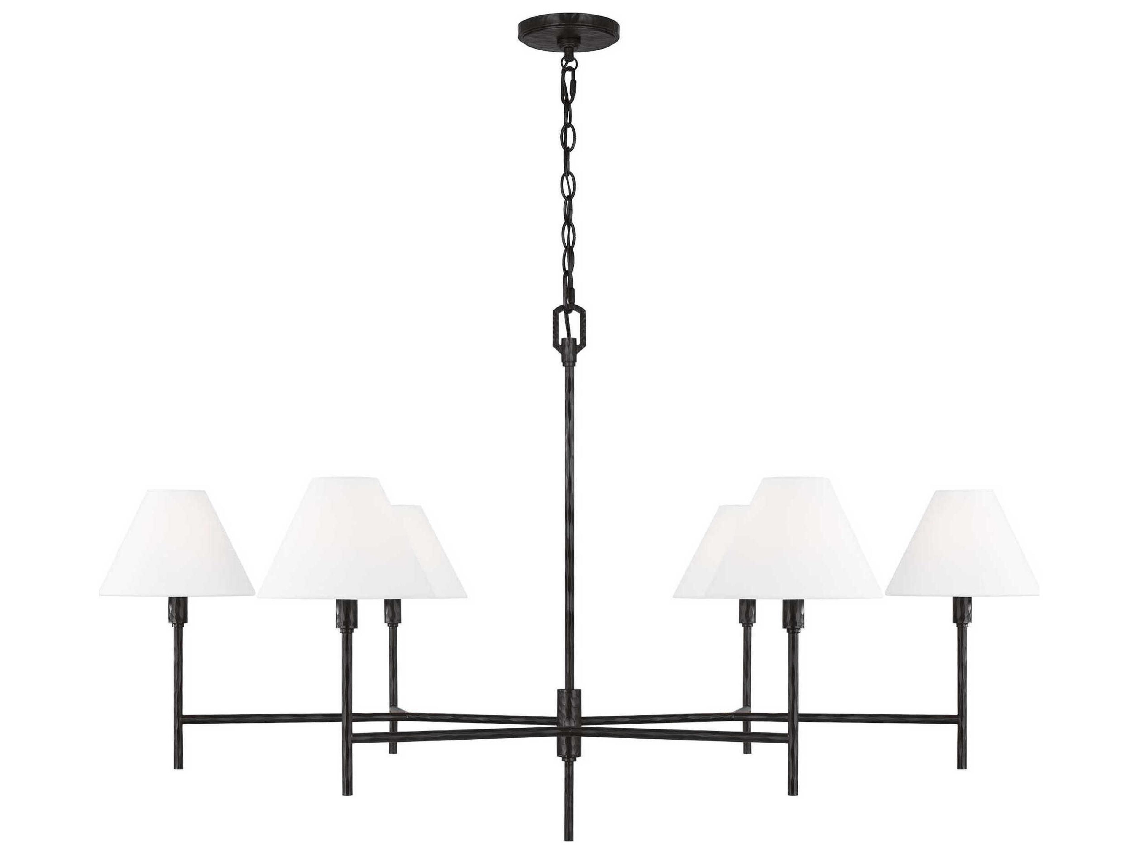 Visual Comfort Studio Ridgewood 6-Light Aged Iron Black Candelabra Chandelier