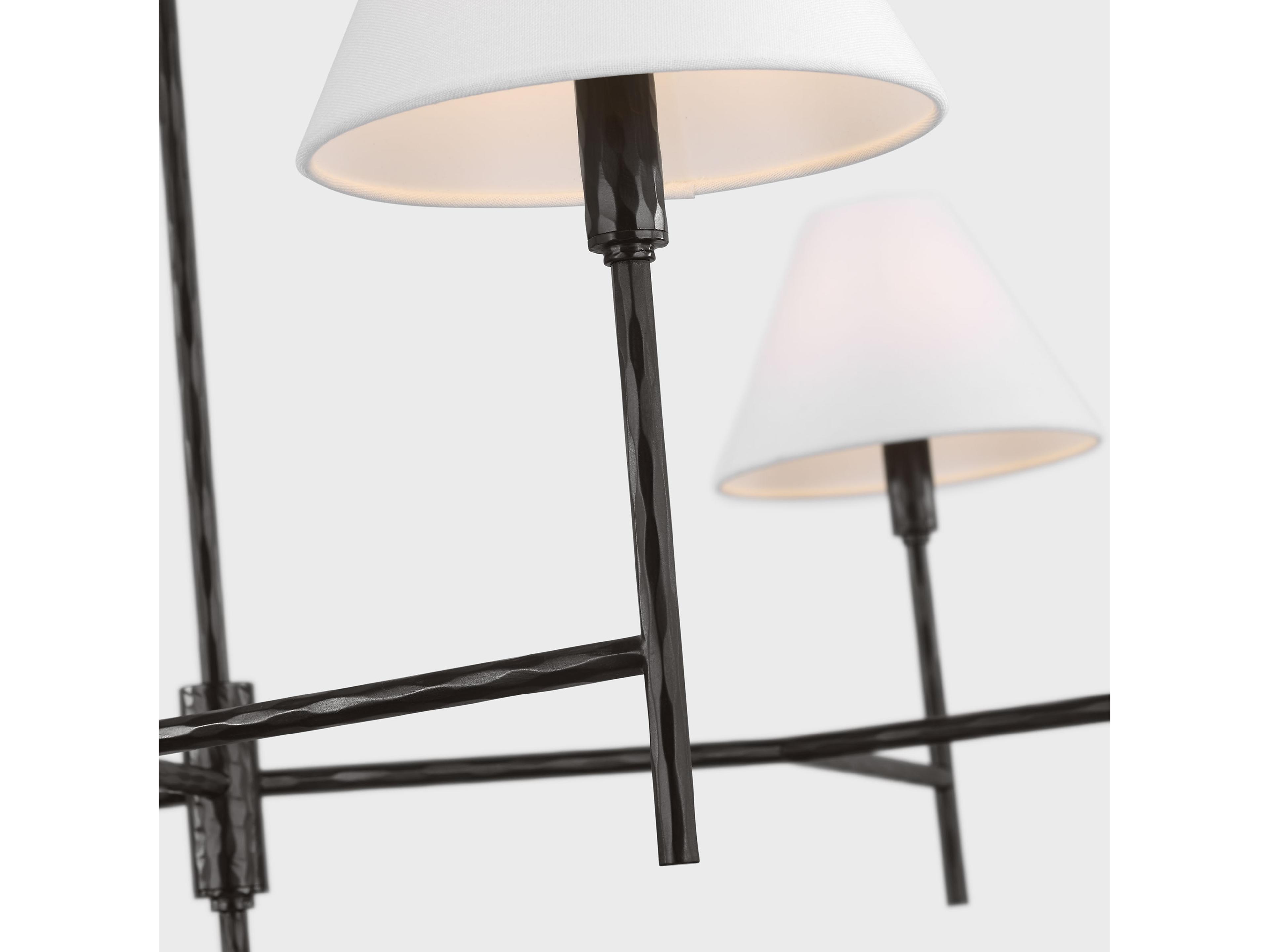 Visual Comfort Studio Ridgewood 6-Light Aged Iron Black Candelabra Chandelier