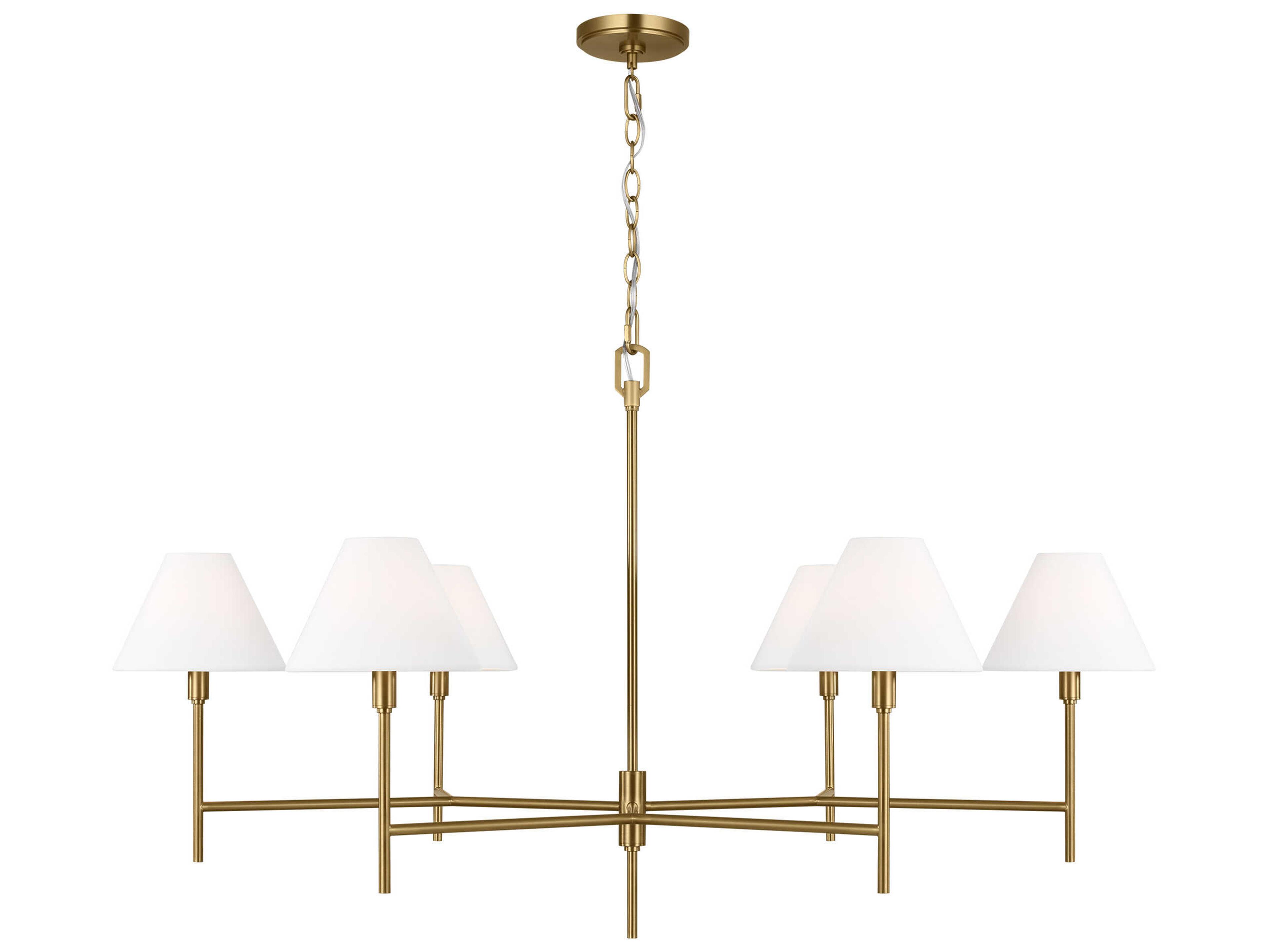 Visual Comfort Studio Ridgewood 6-Light Burnished Brass Candelabra Chandelier