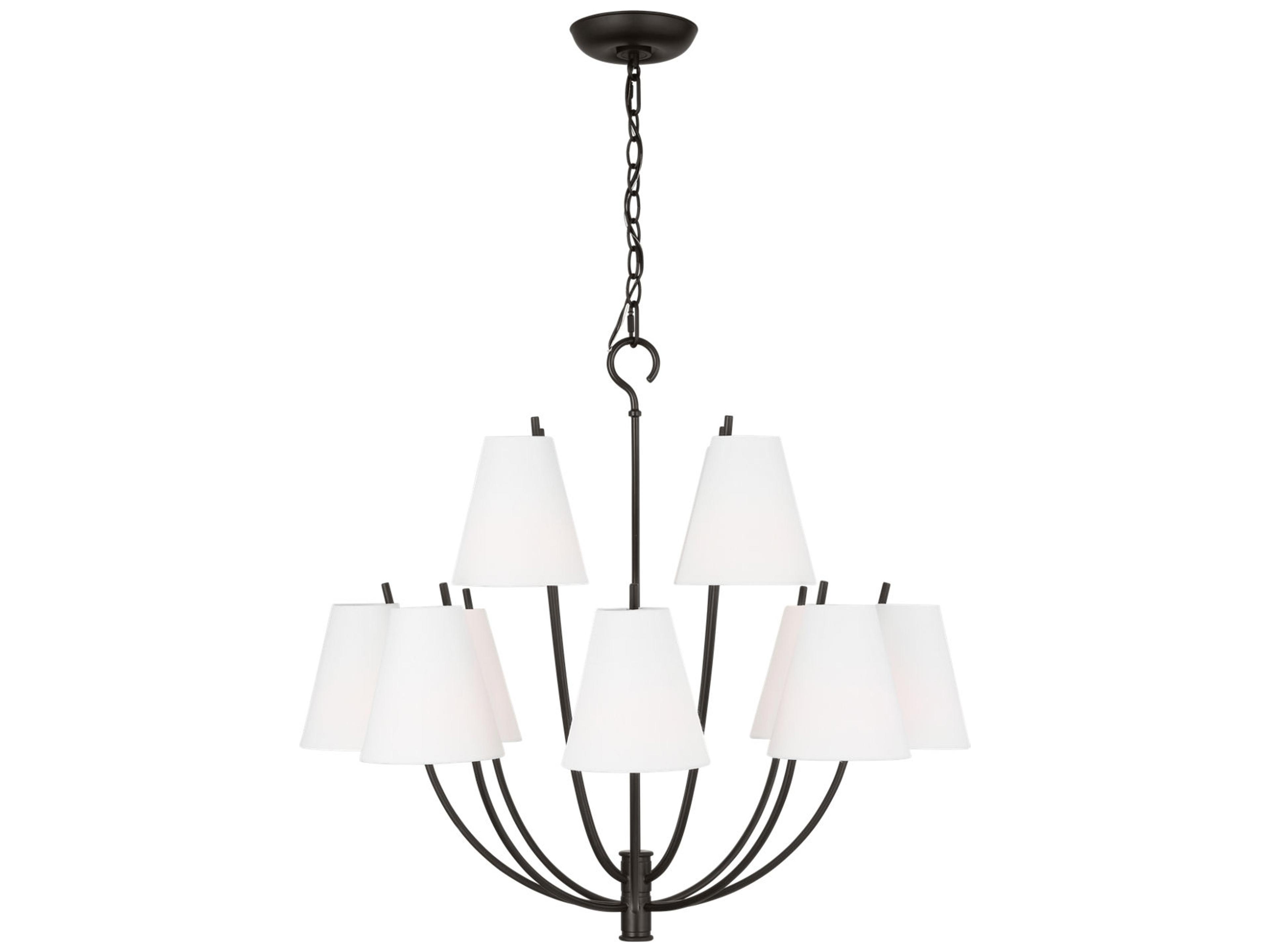 Marina 12-Light Aged Iron Black Empire Chandelier