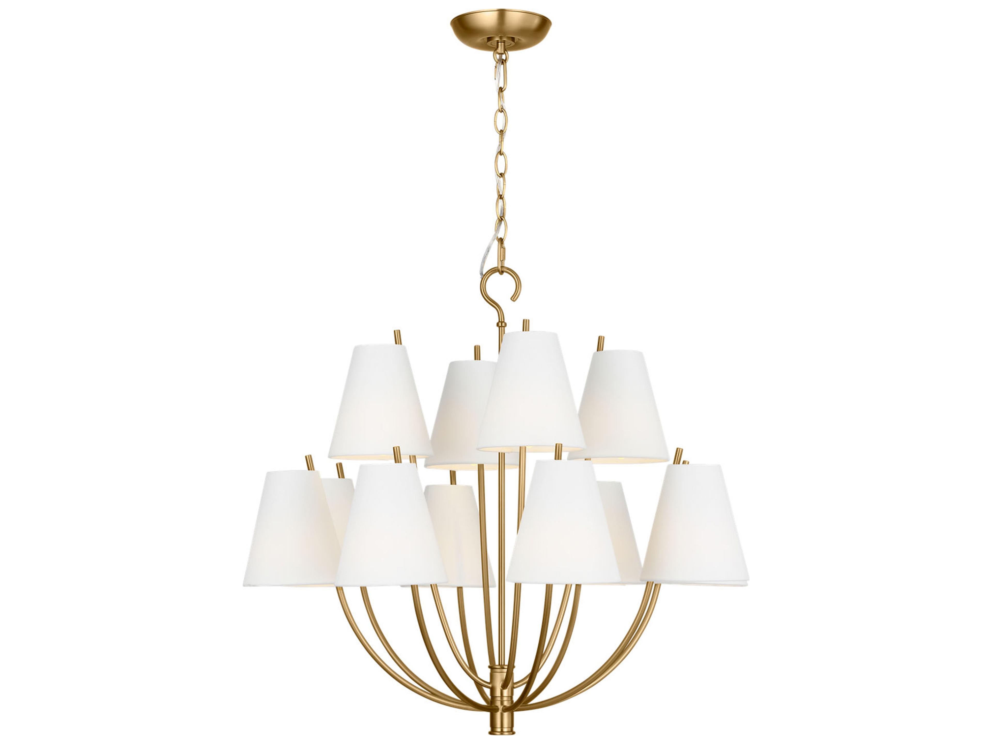 Visual Comfort Studio Marina 12-Light Burnished Brass Empire Chandelier
