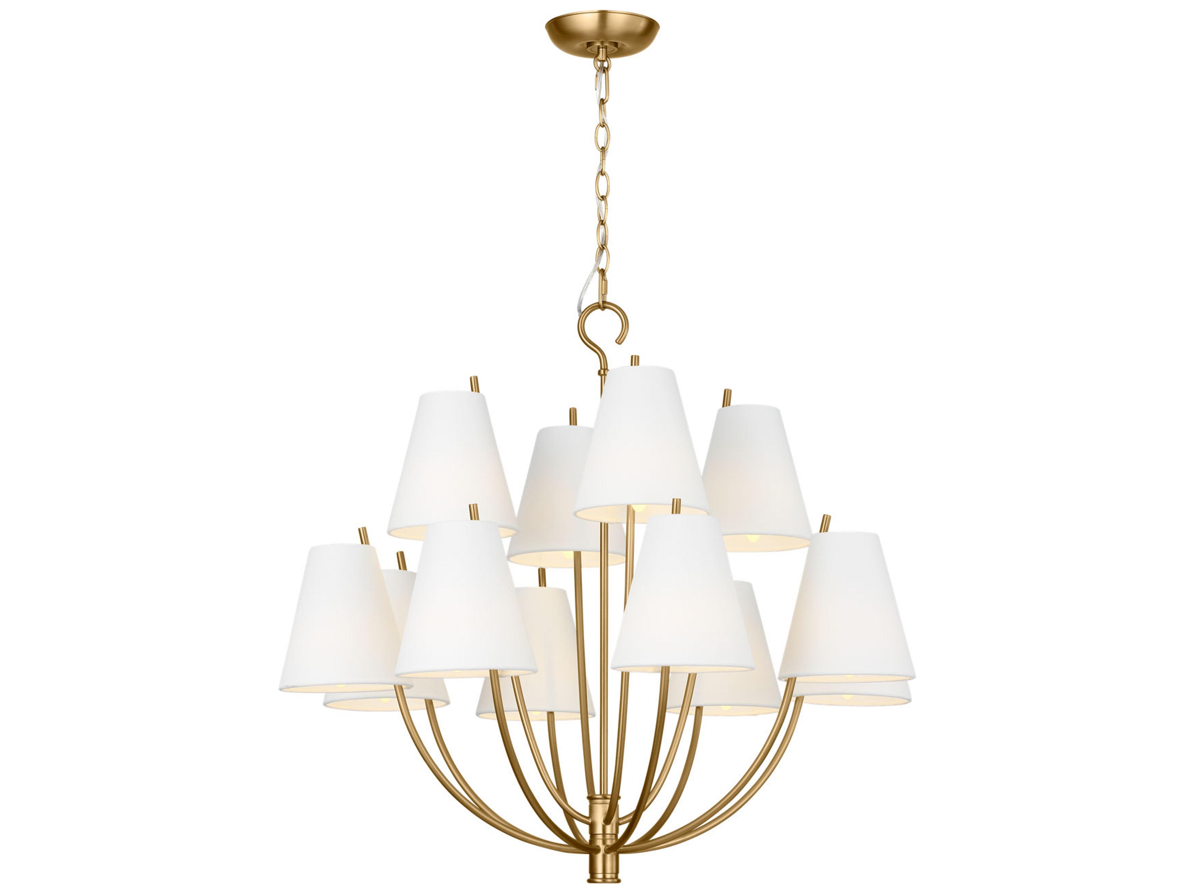 Visual Comfort Studio Marina 12-Light Burnished Brass Empire Chandelier