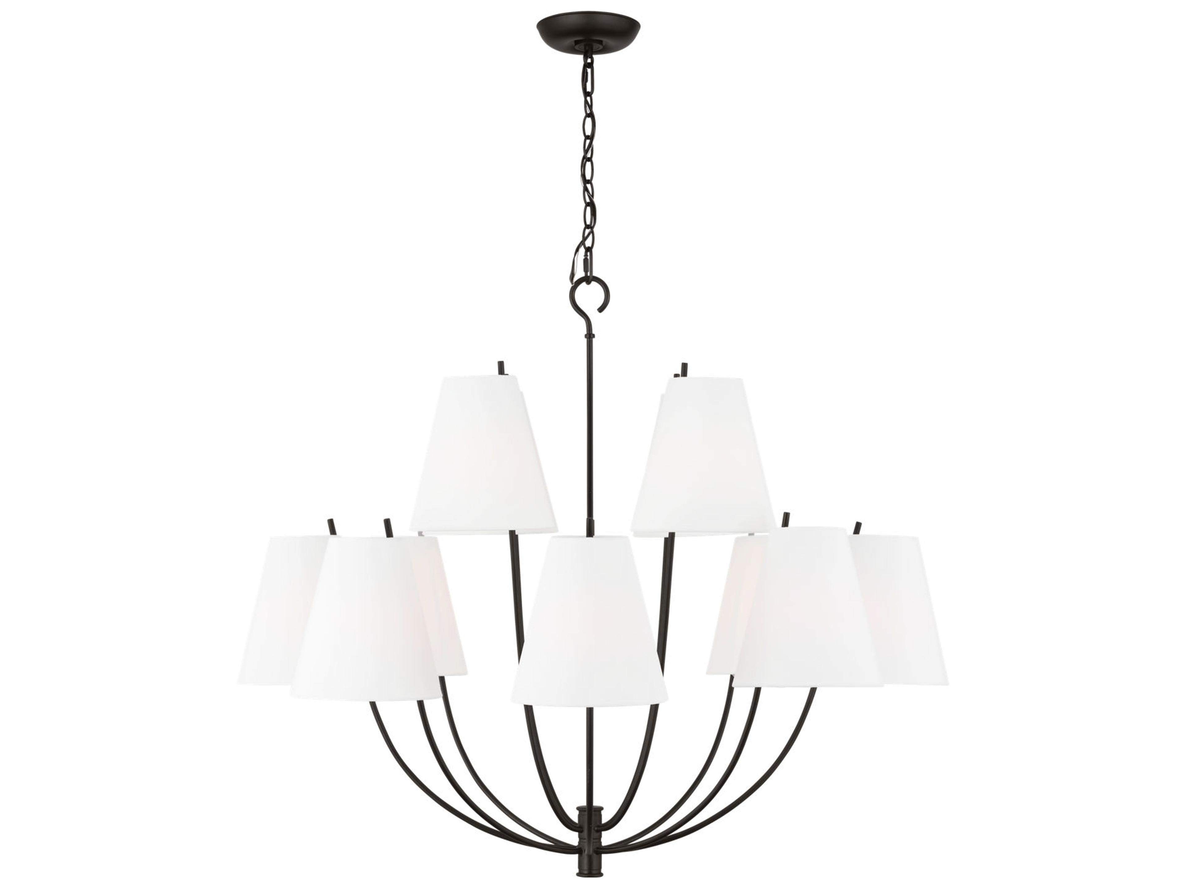 Marina 12-Light Aged Iron Black Empire Chandelier