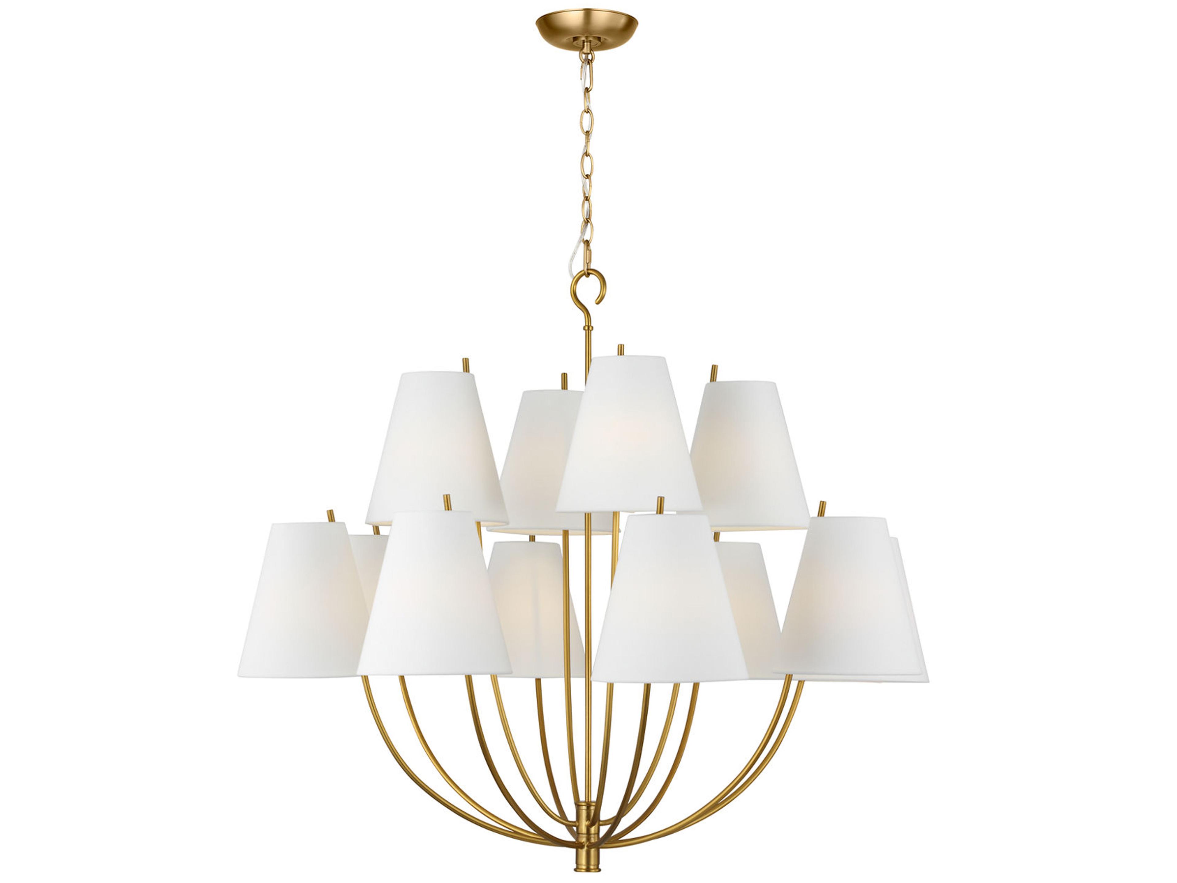 Visual Comfort Studio Marina 12-Light Burnished Brass Empire Chandelier