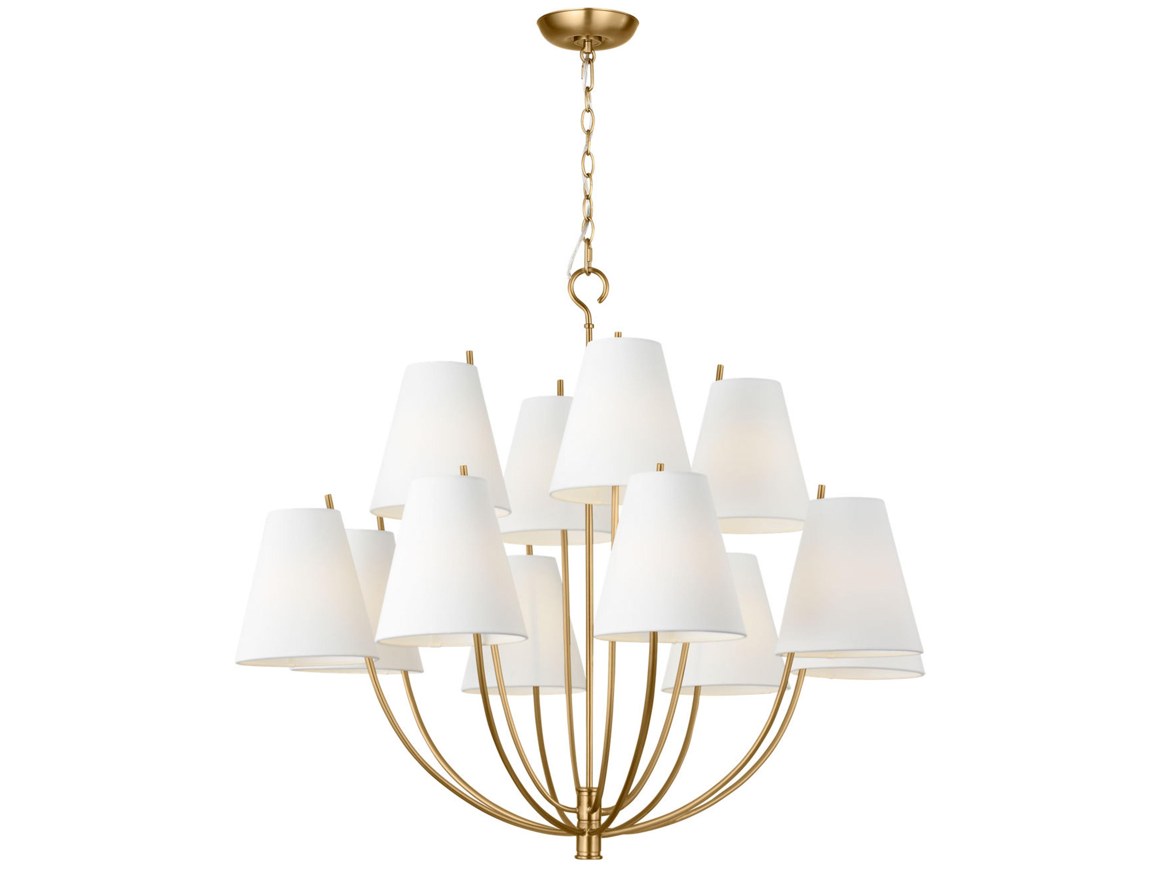 Visual Comfort Studio Marina 12-Light Burnished Brass Empire Chandelier