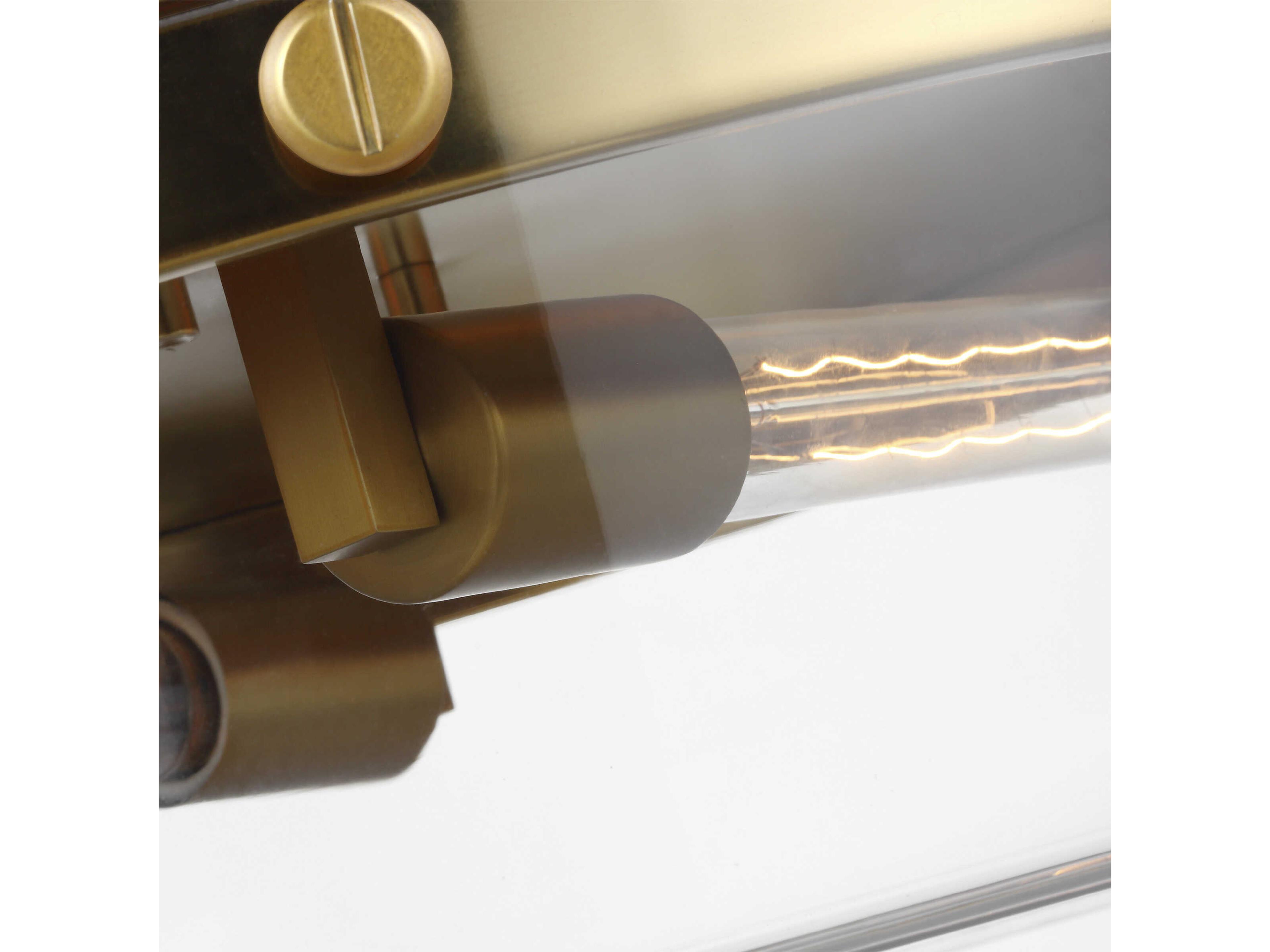 Visual Comfort Studio Garrett 2-Light Burnished Brass Drum Flush Mount