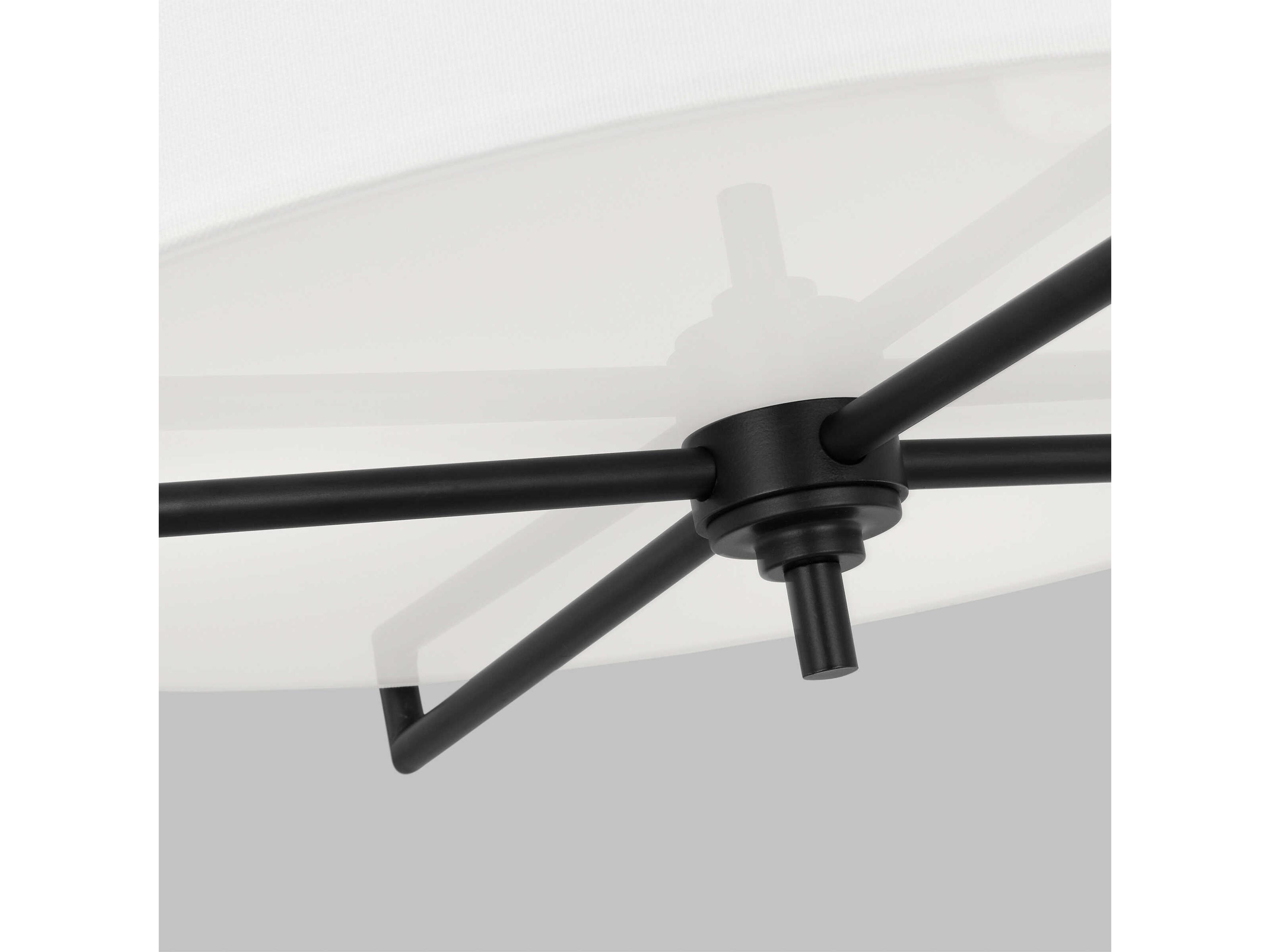 Visual Comfort Studio Perno 3-Light Aged Iron Black Drum Semi Flush Mount