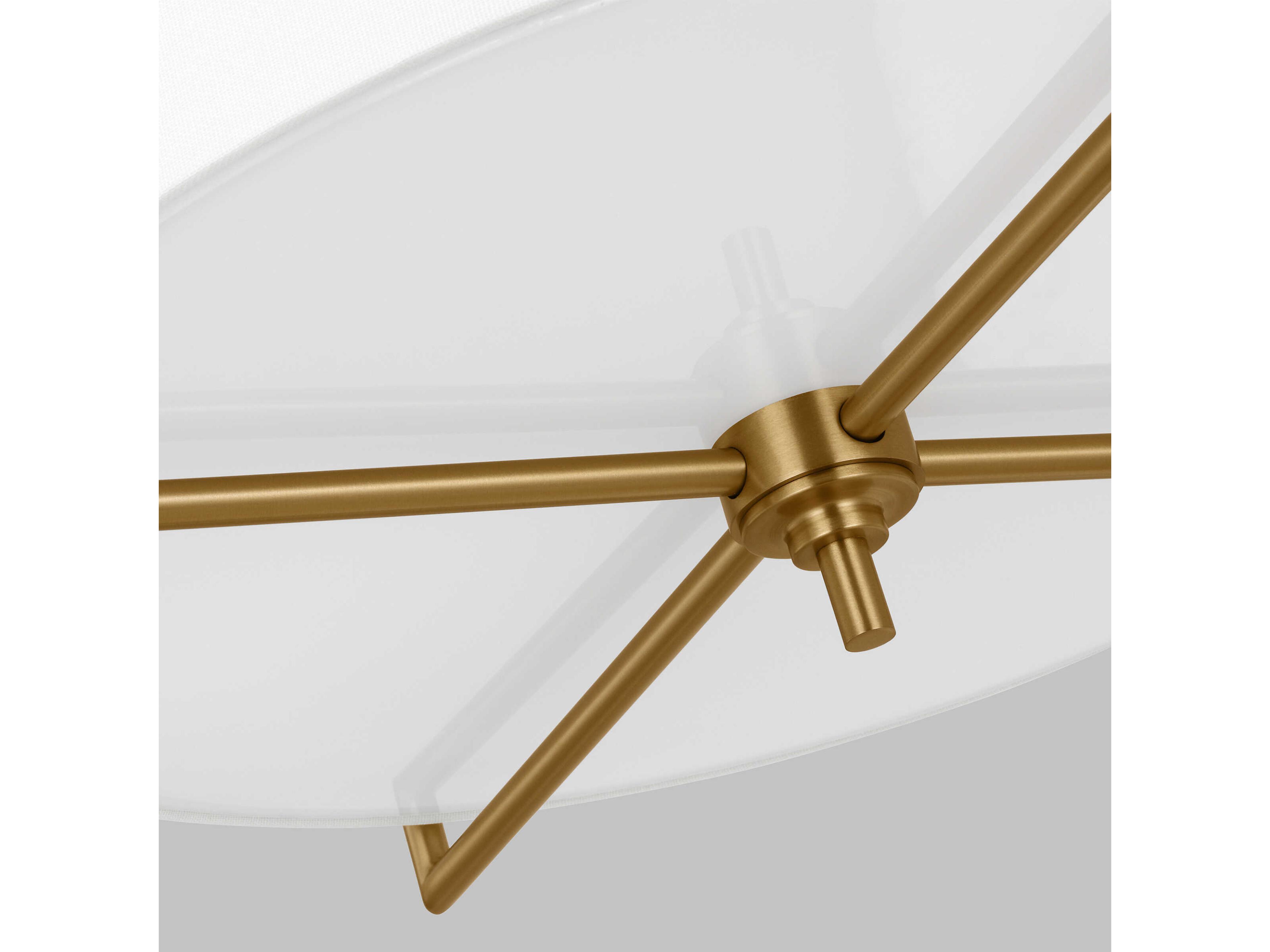 Visual Comfort Studio Perno 3-Light Burnished Brass Drum Semi Flush Mount