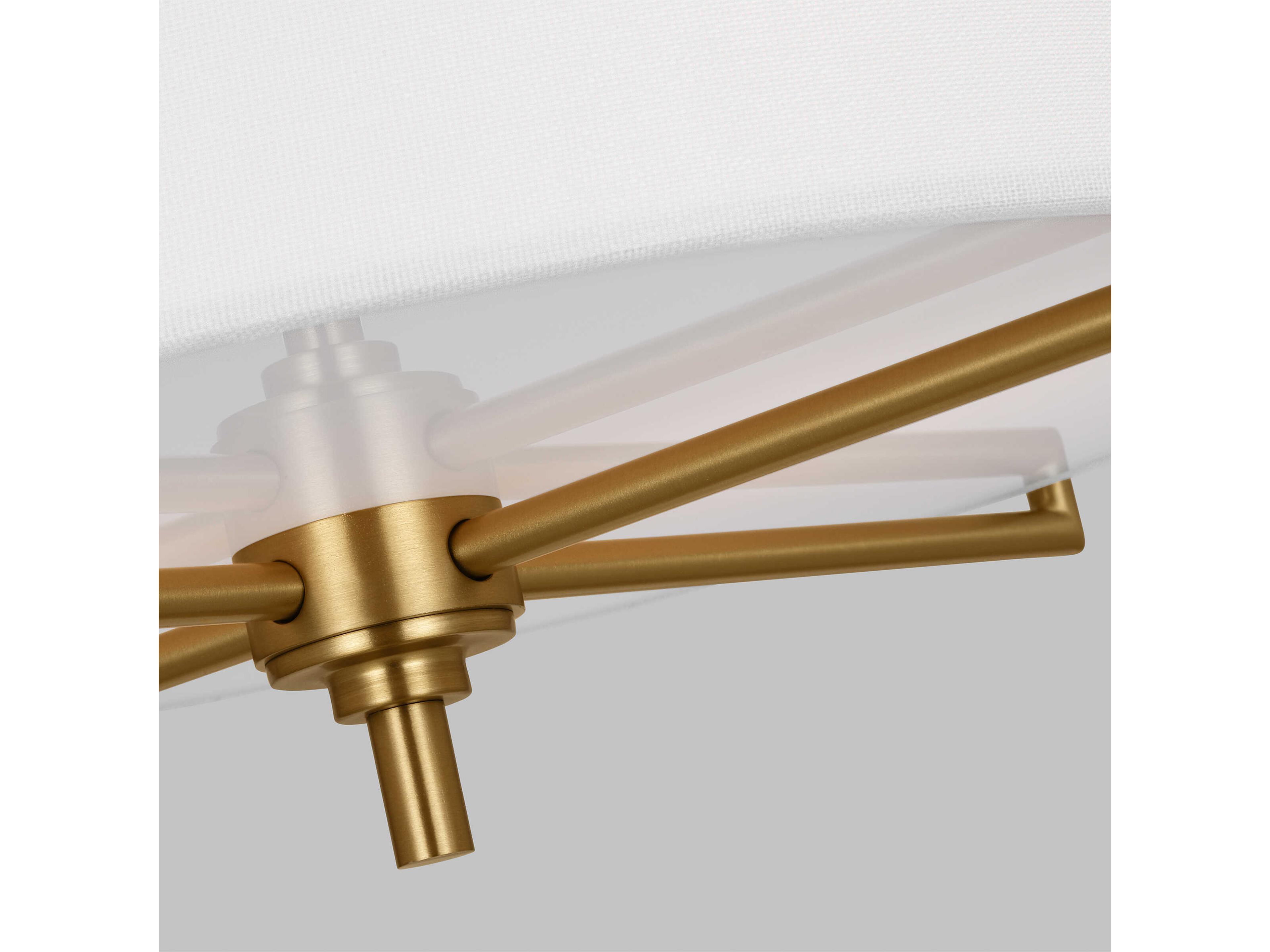 Visual Comfort Studio Perno 2-Light Burnished Brass Drum Semi Flush Mount