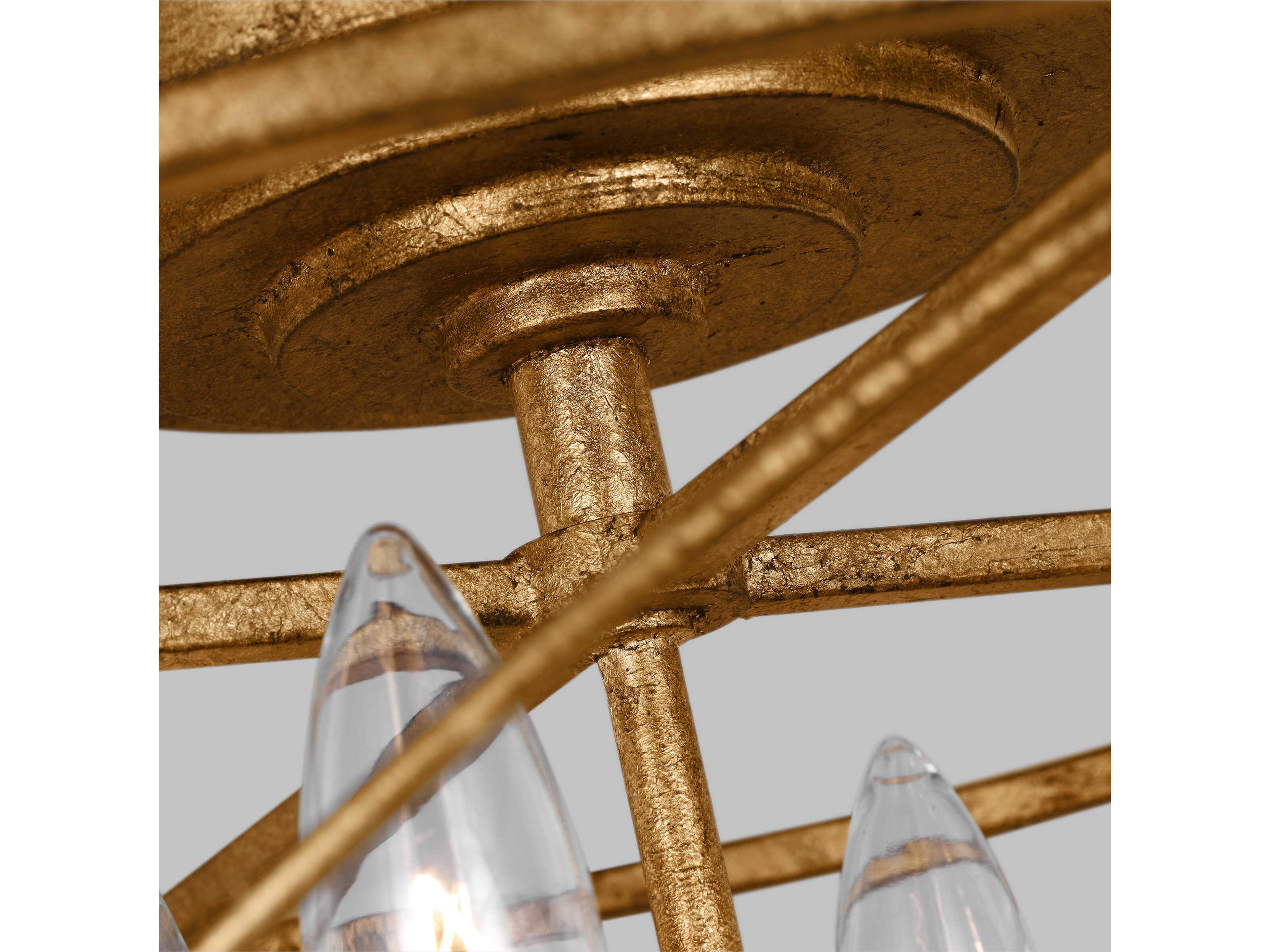 Visual Comfort Studio Beatrix 4-Light Antique Gild Gold Semi Flush Mount