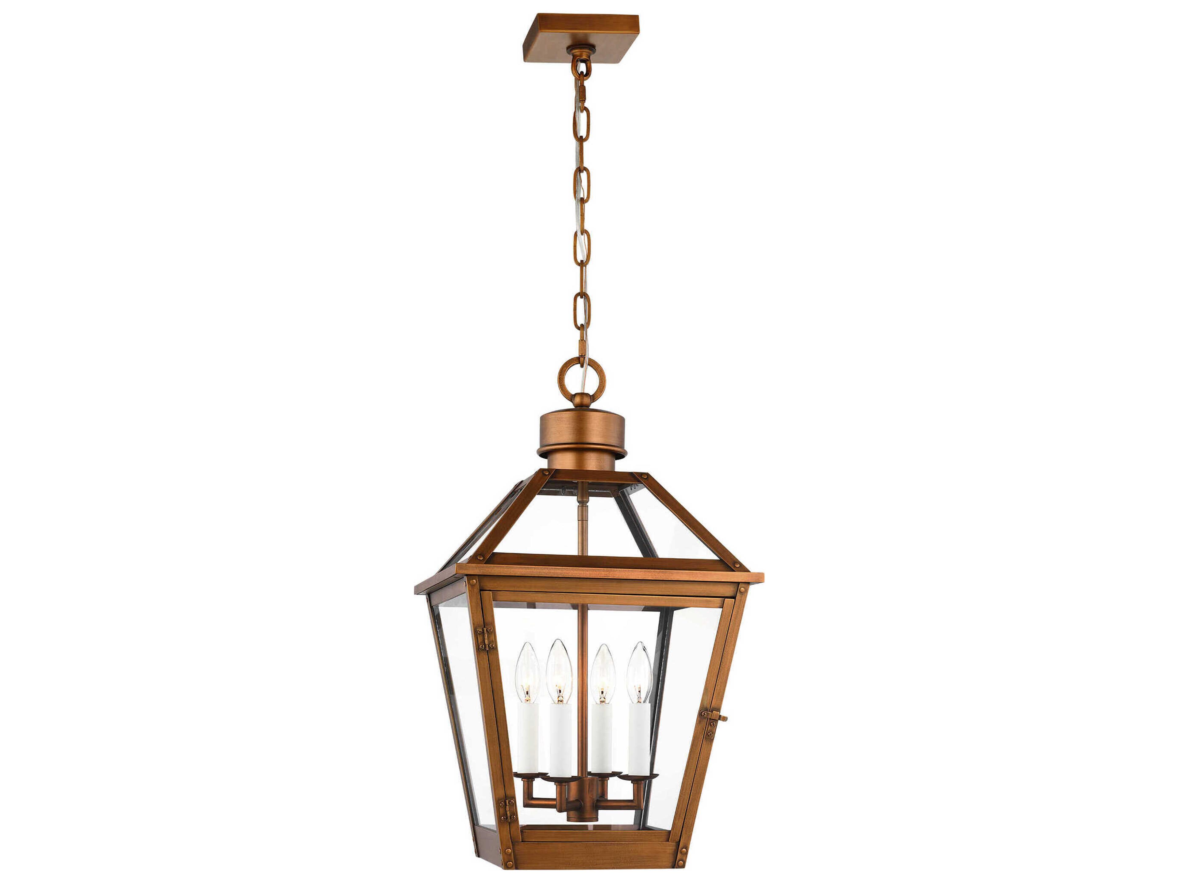 Hyannis 4-Light Outdoor Pendant in Natural Copper