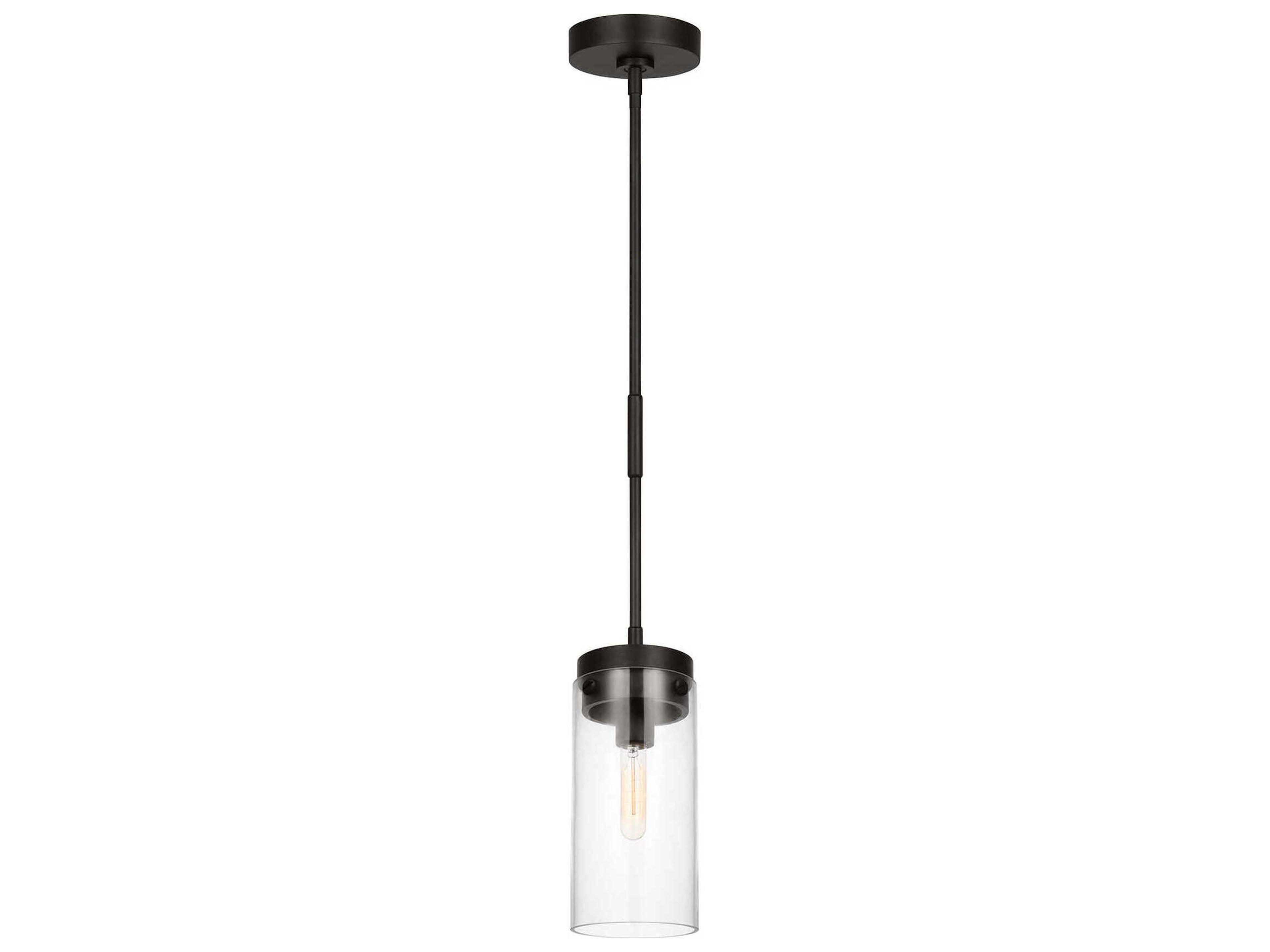 Visual Comfort Studio Garrett 1-Light Aged Iron Black Mini Pendant