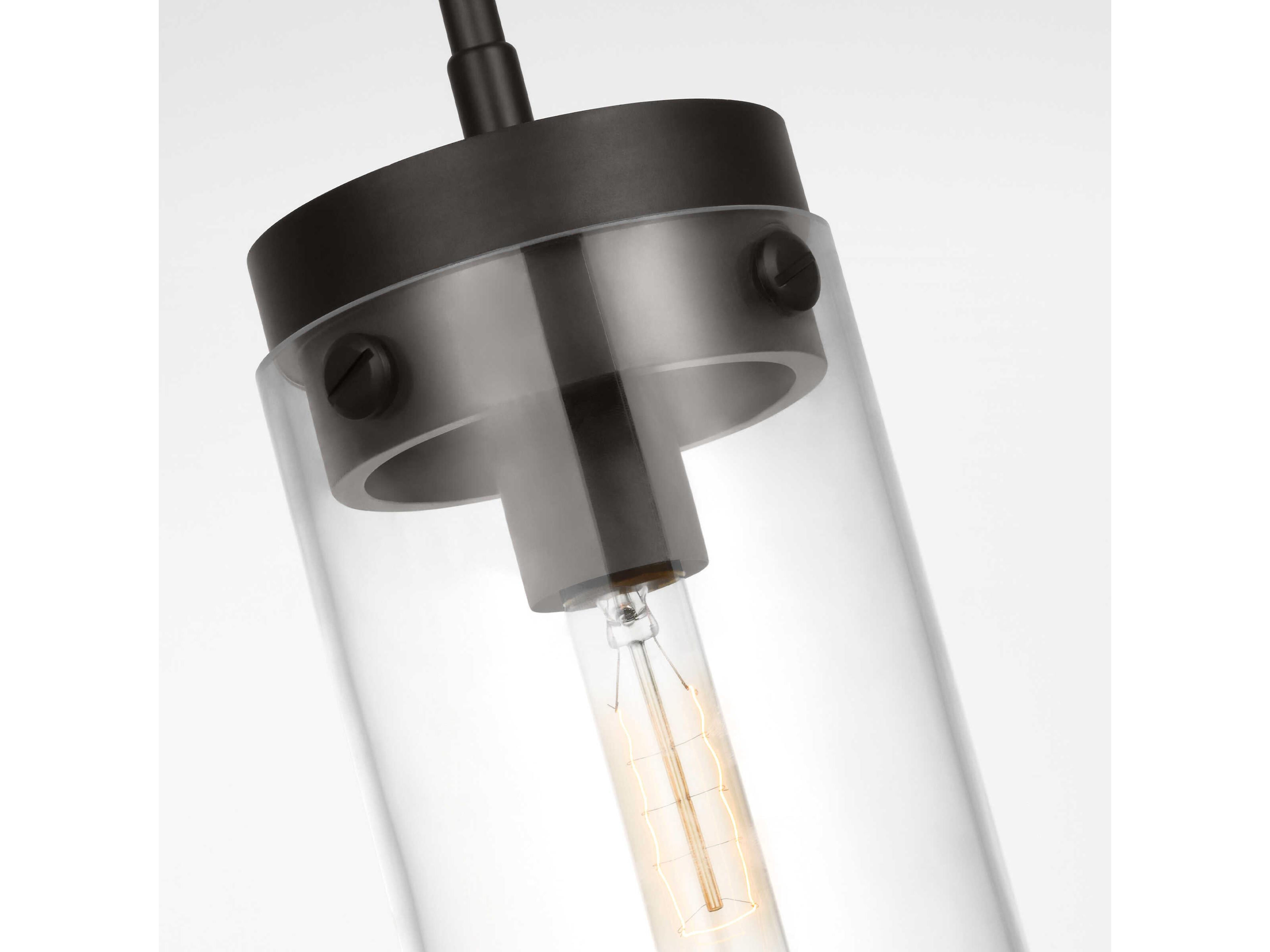 Visual Comfort Studio Garrett 1-Light Aged Iron Black Mini Pendant