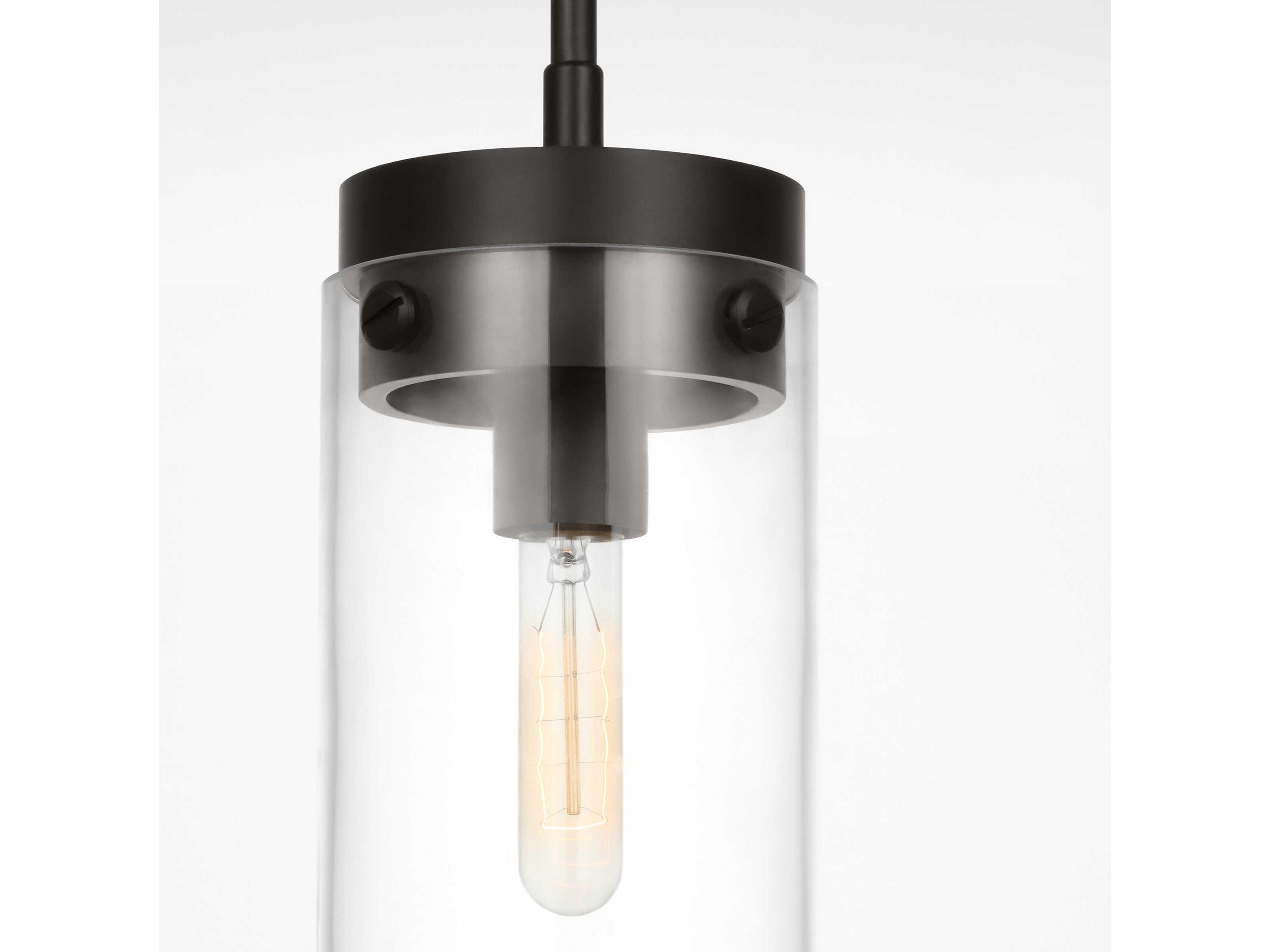 Visual Comfort Studio Garrett 1-Light Aged Iron Black Mini Pendant