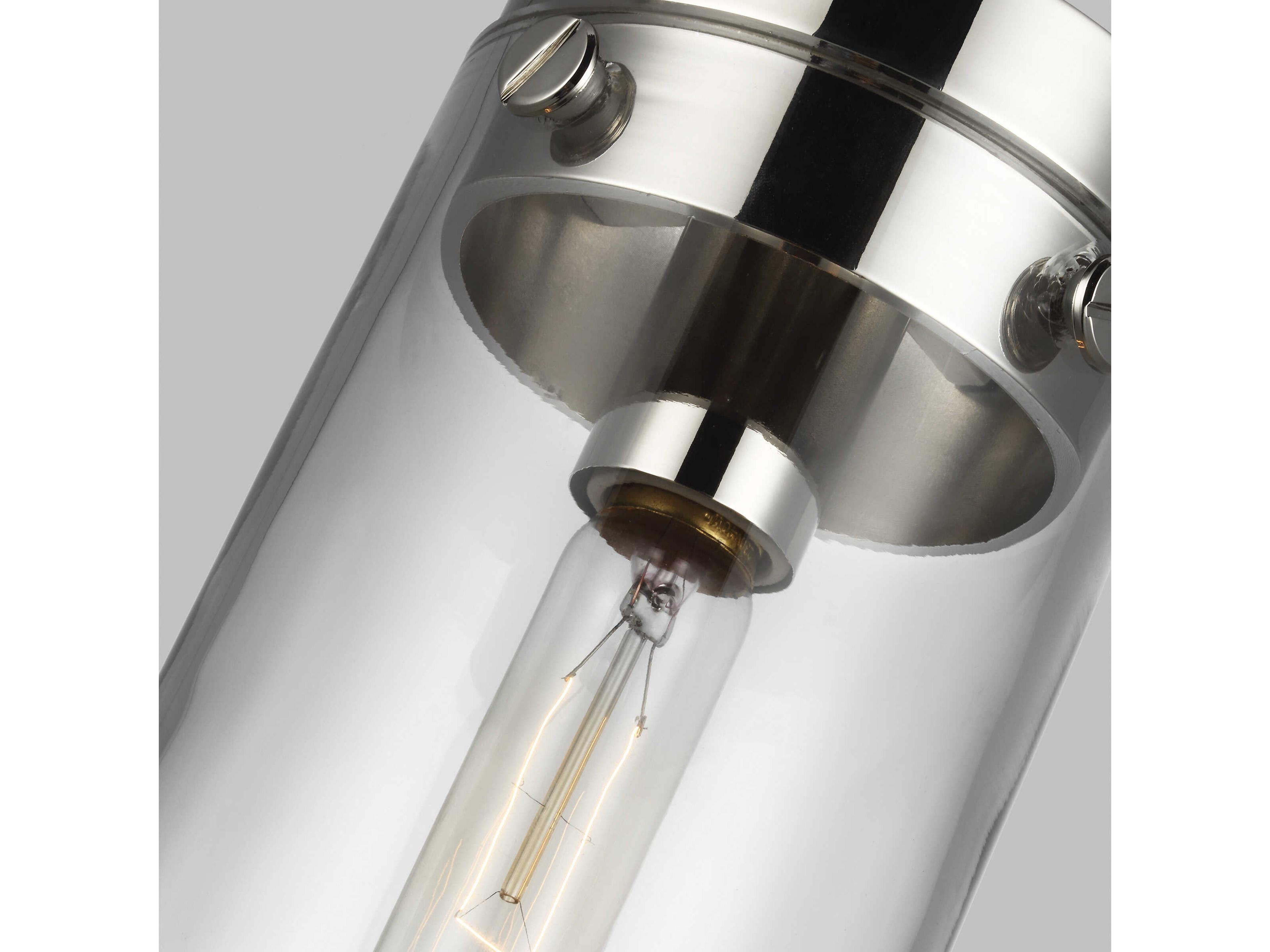 Visual Comfort Studio Garrett 1-Light Polished Nickel Cylinder Mini Pendant