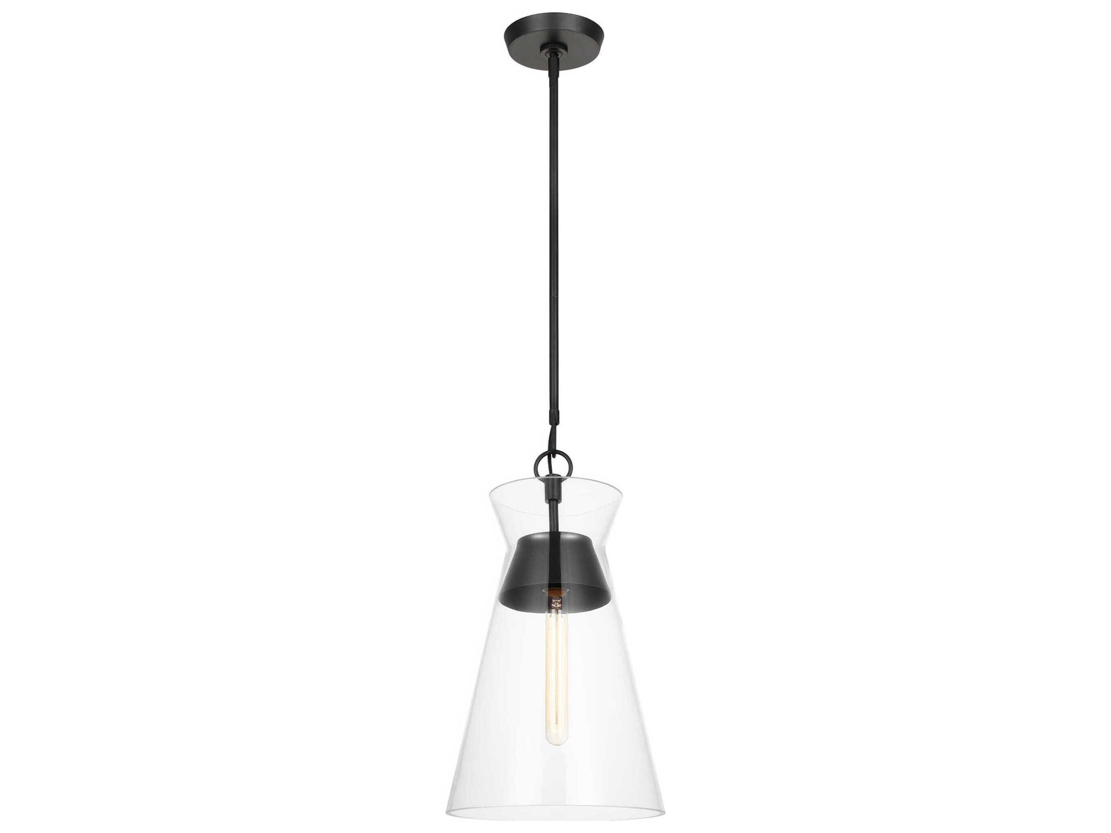 Visual Comfort Studio Atlantic 1-Light Aged Iron Black Mini Pendant