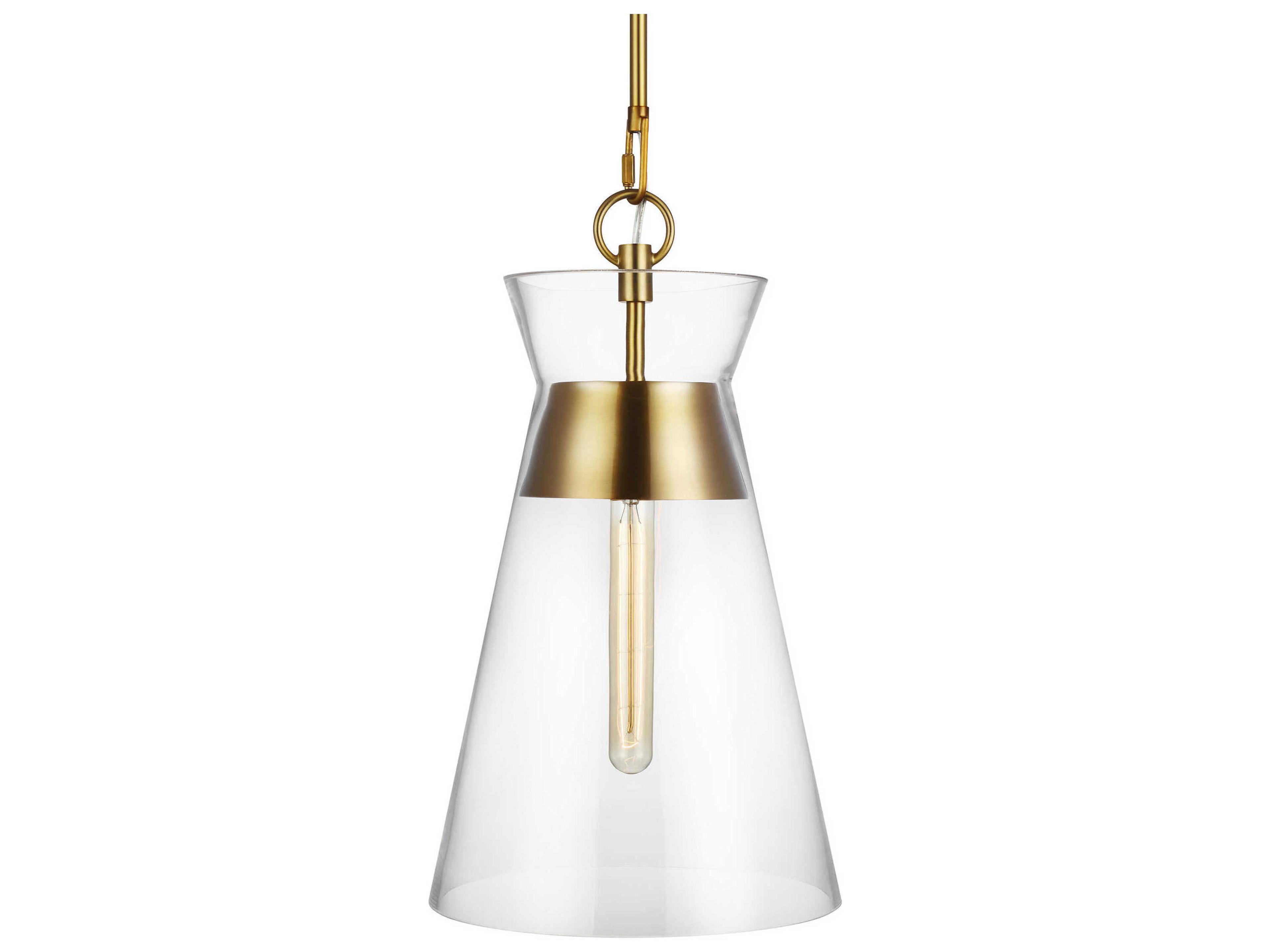 Visual Comfort Studio Atlantic 1-Light Burnished Brass Mini Pendant