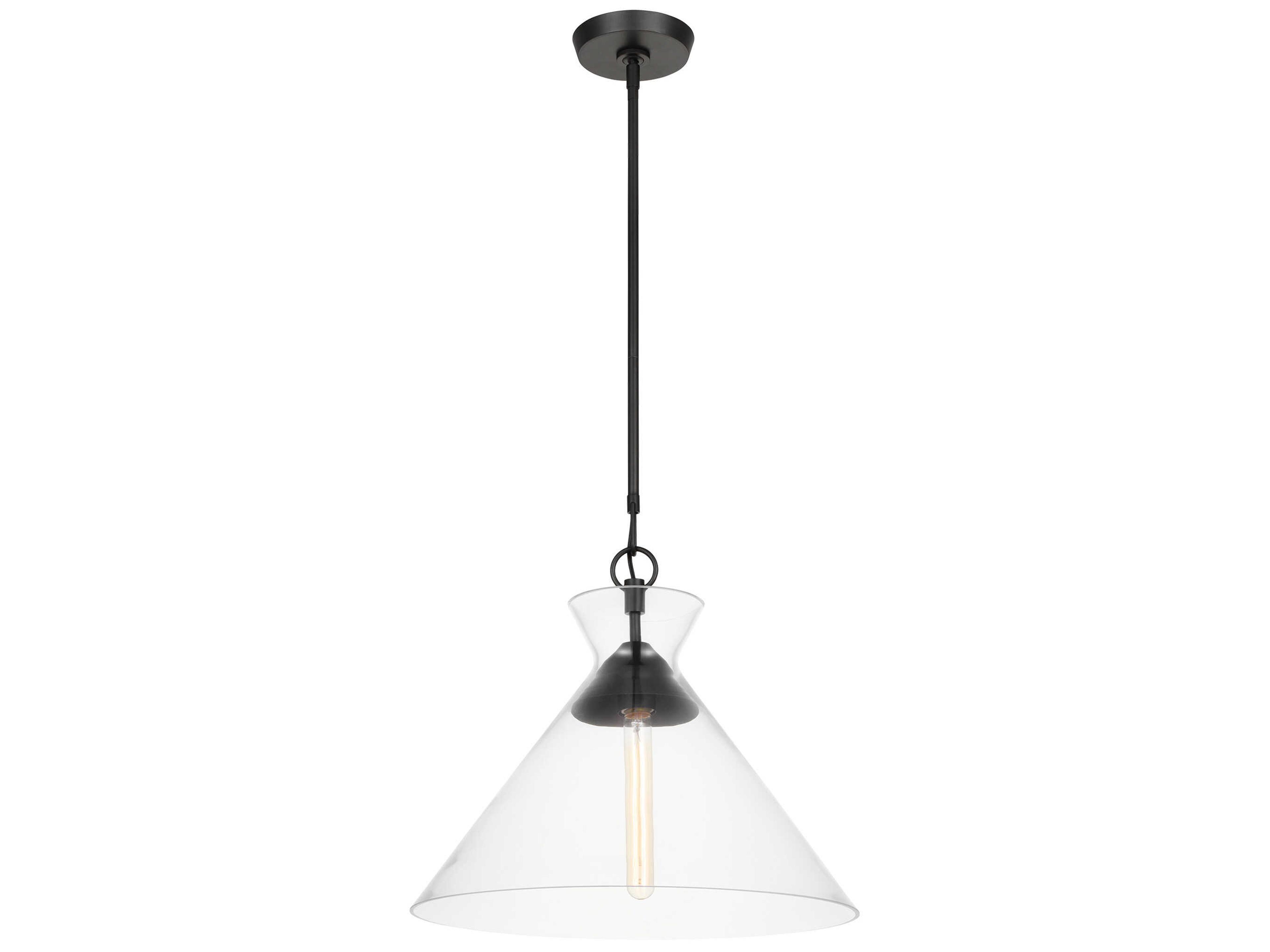 Visual Comfort Studio Atlantic 1-Light Aged Iron Black Pendant