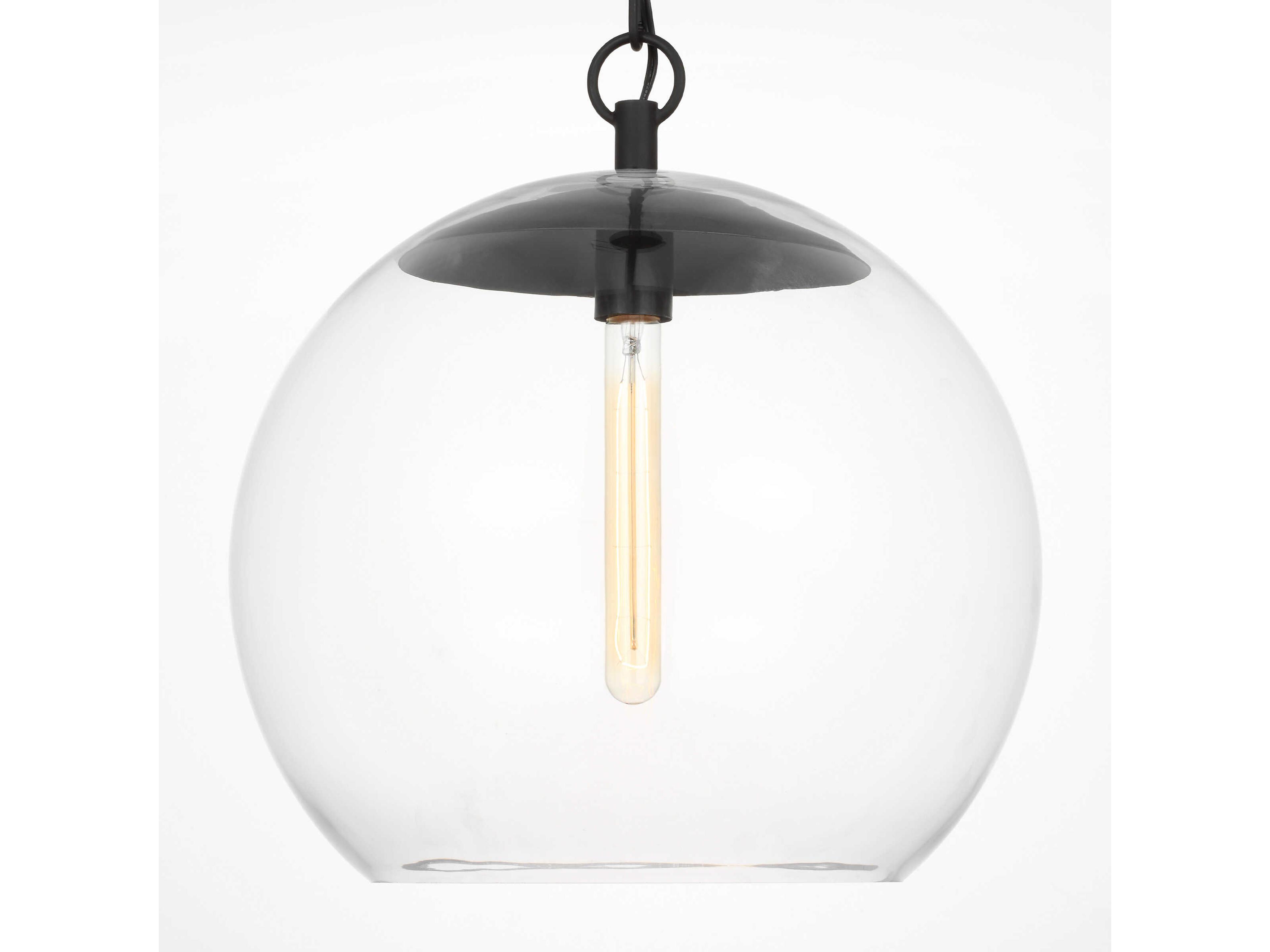 Visual Comfort Studio Atlantic 1-Light Aged Iron Black Pendant