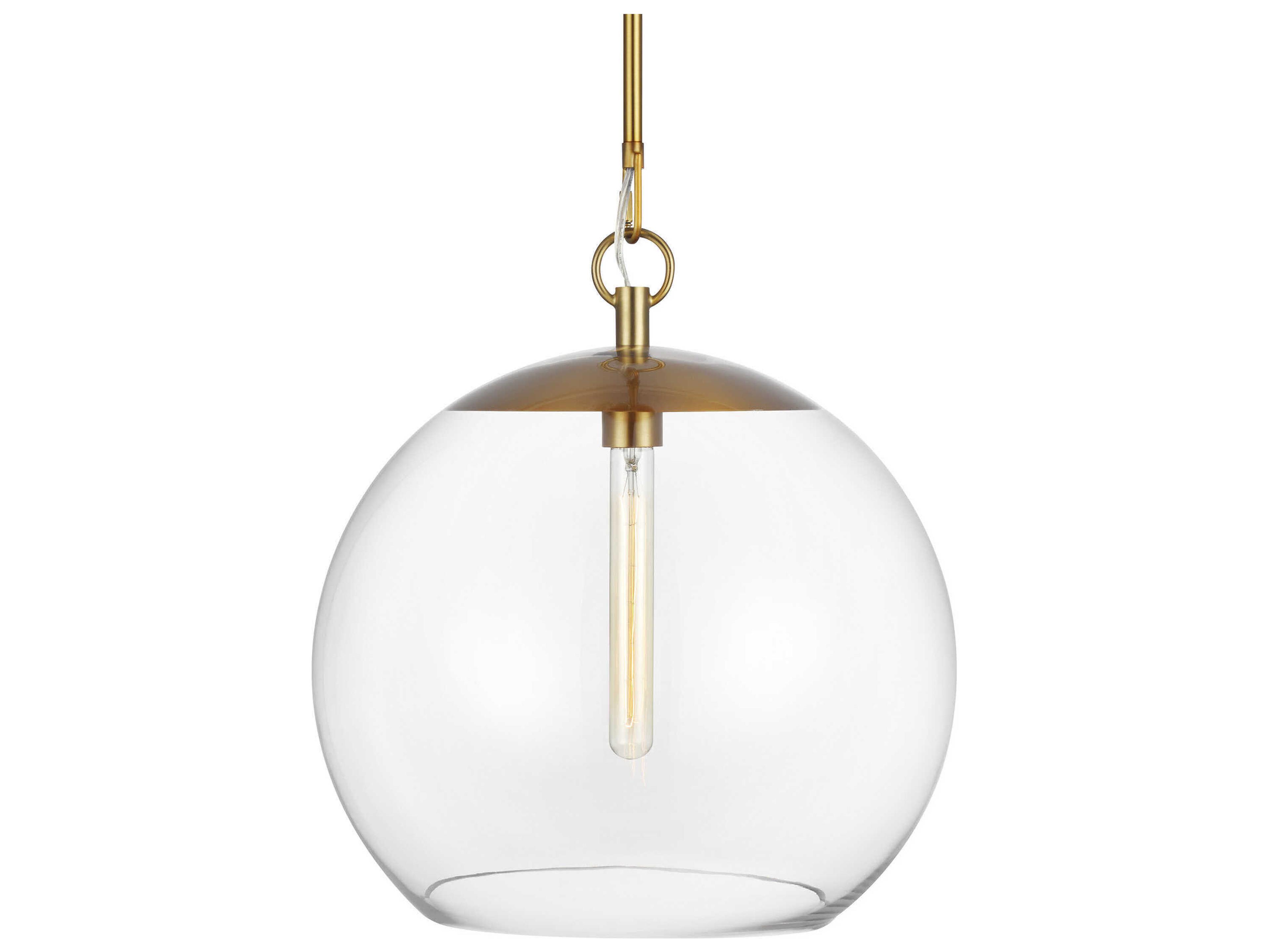 Visual Comfort Studio Atlantic 1-Light Burnished Brass Globe Pendant