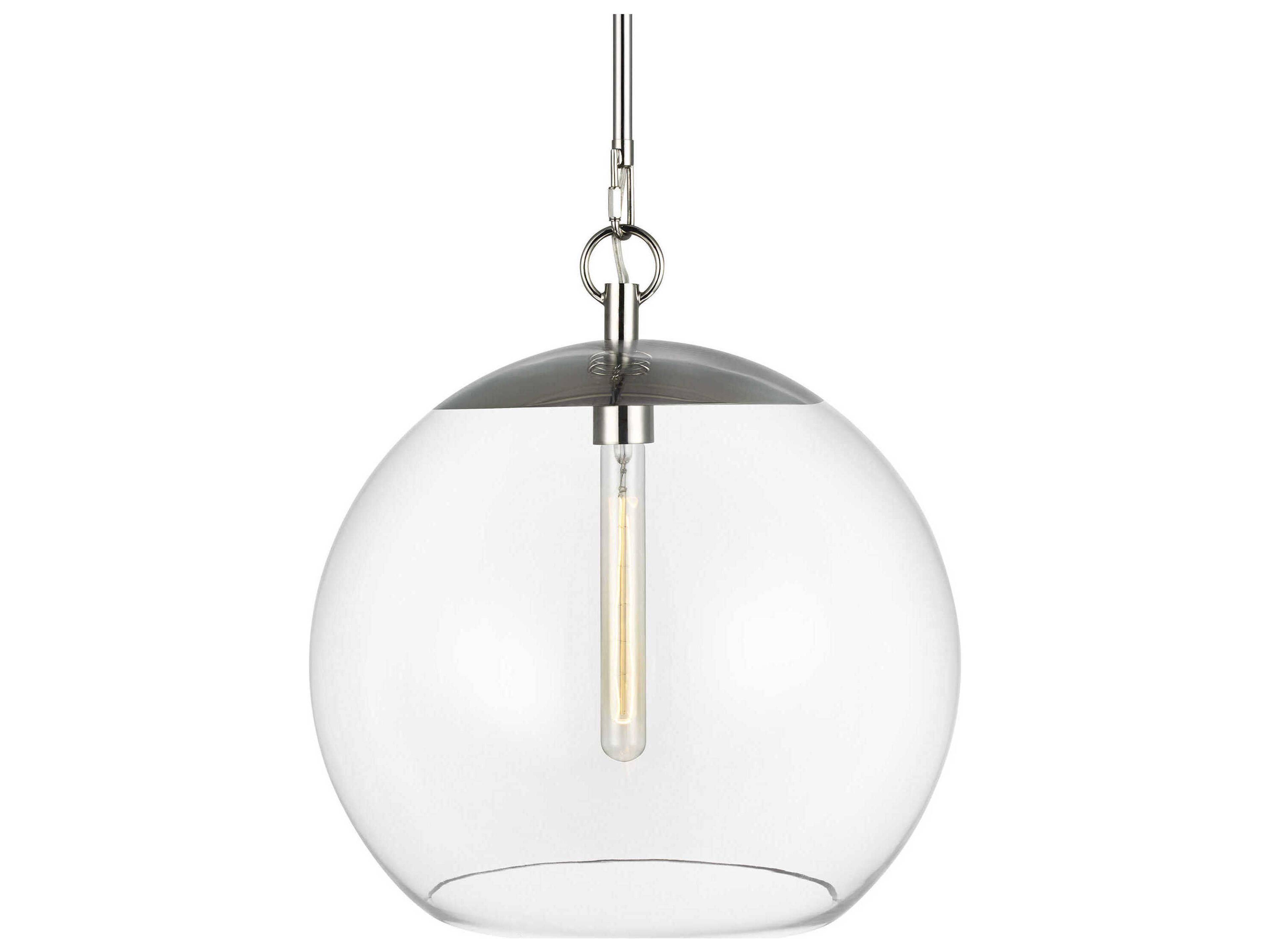 Visual Comfort Studio Atlantic 1-Light Polished Nickel Globe Pendant
