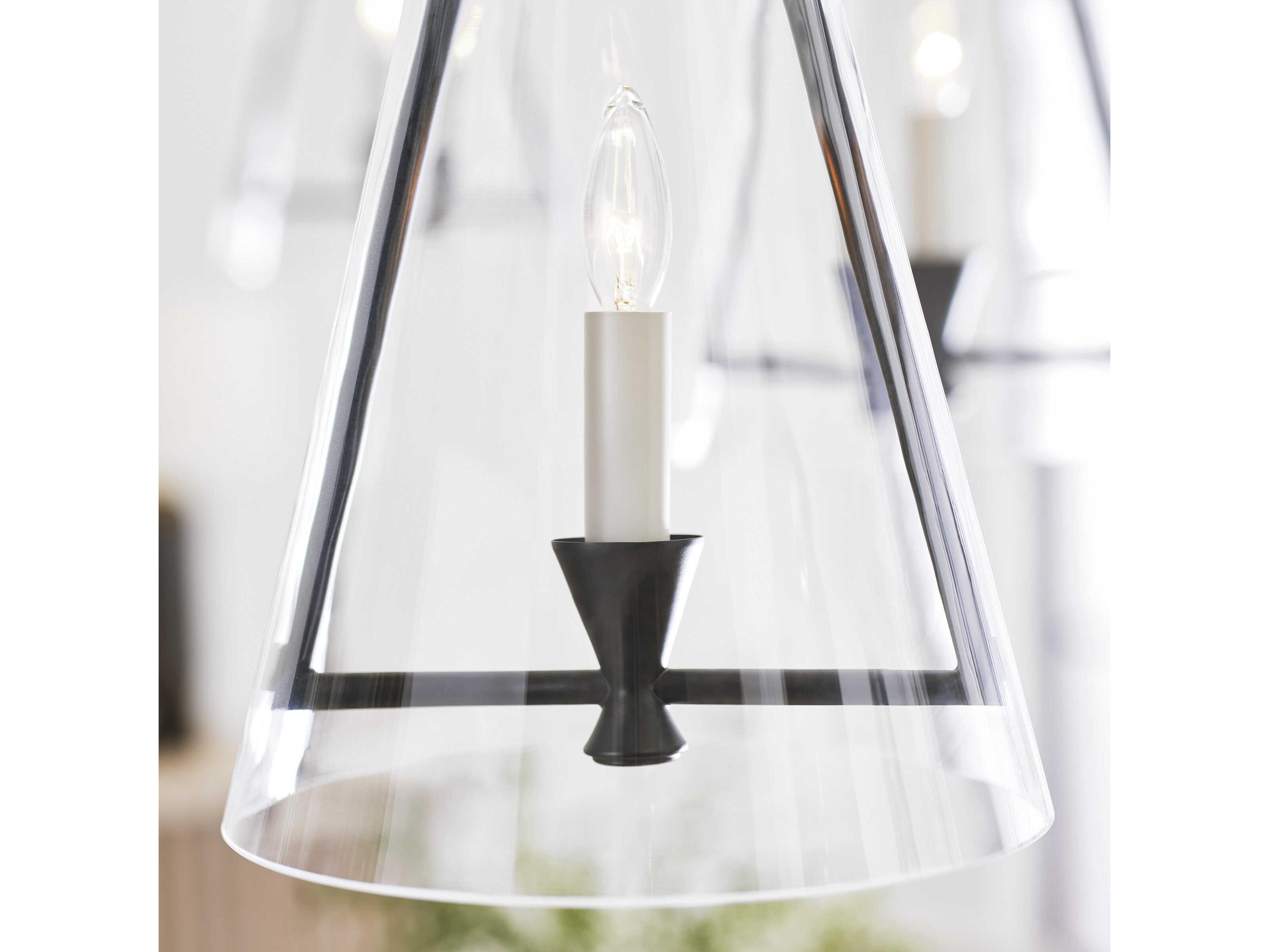 Visual Comfort Studio Keystone 1-Light Aged Iron Black Mini Pendant