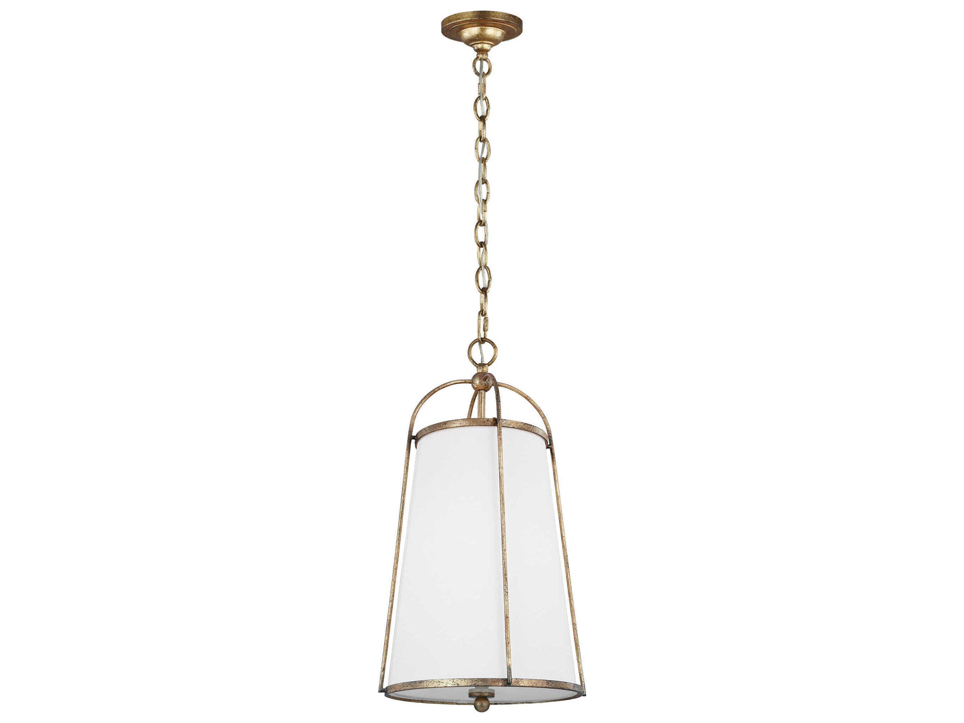 1 Light Pendant Stonington Antique Gild Linen Shade