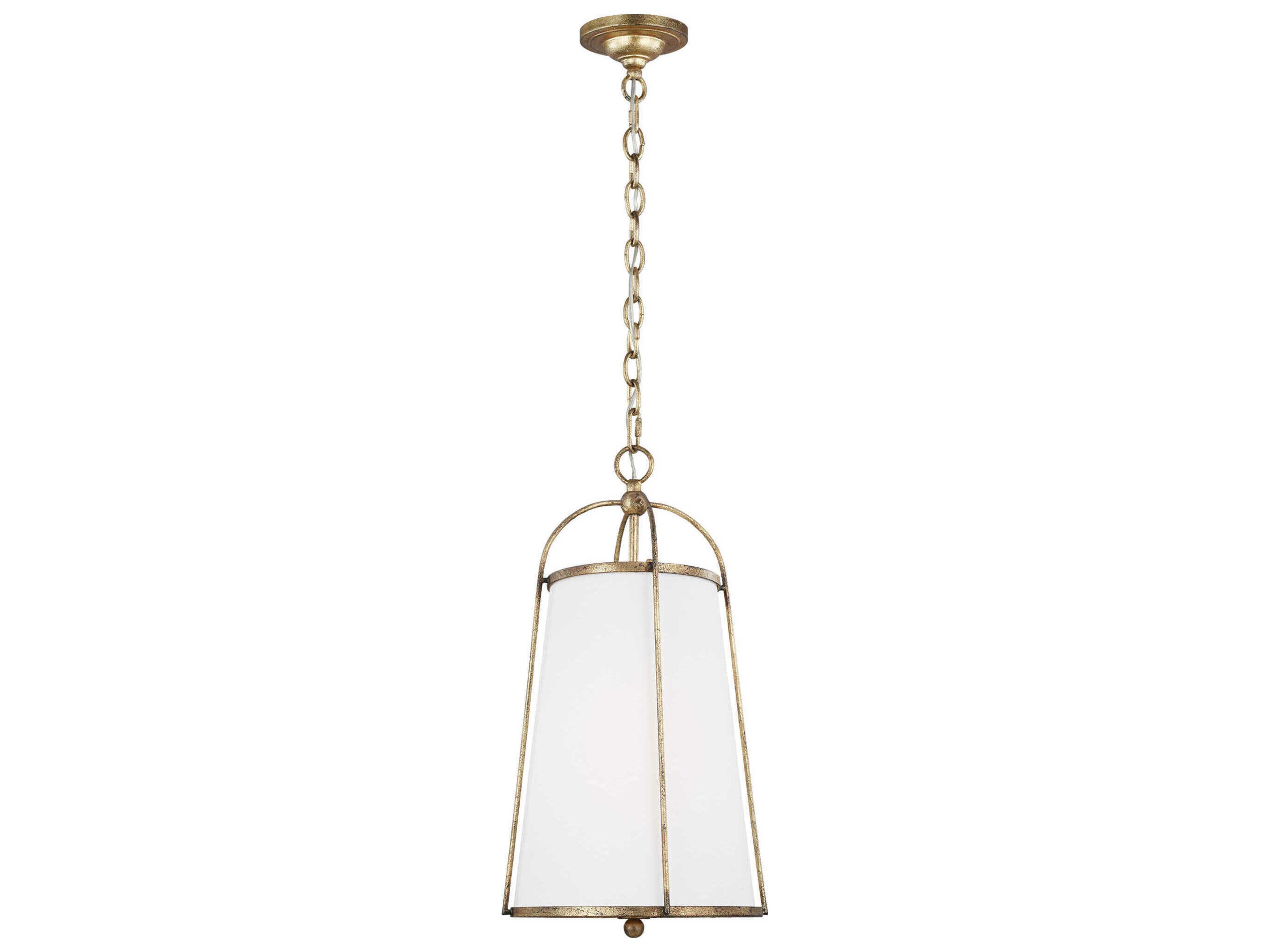 Visual Comfort Studio Stonington 1-Light Antique Gild Gold Cylinder Pendant