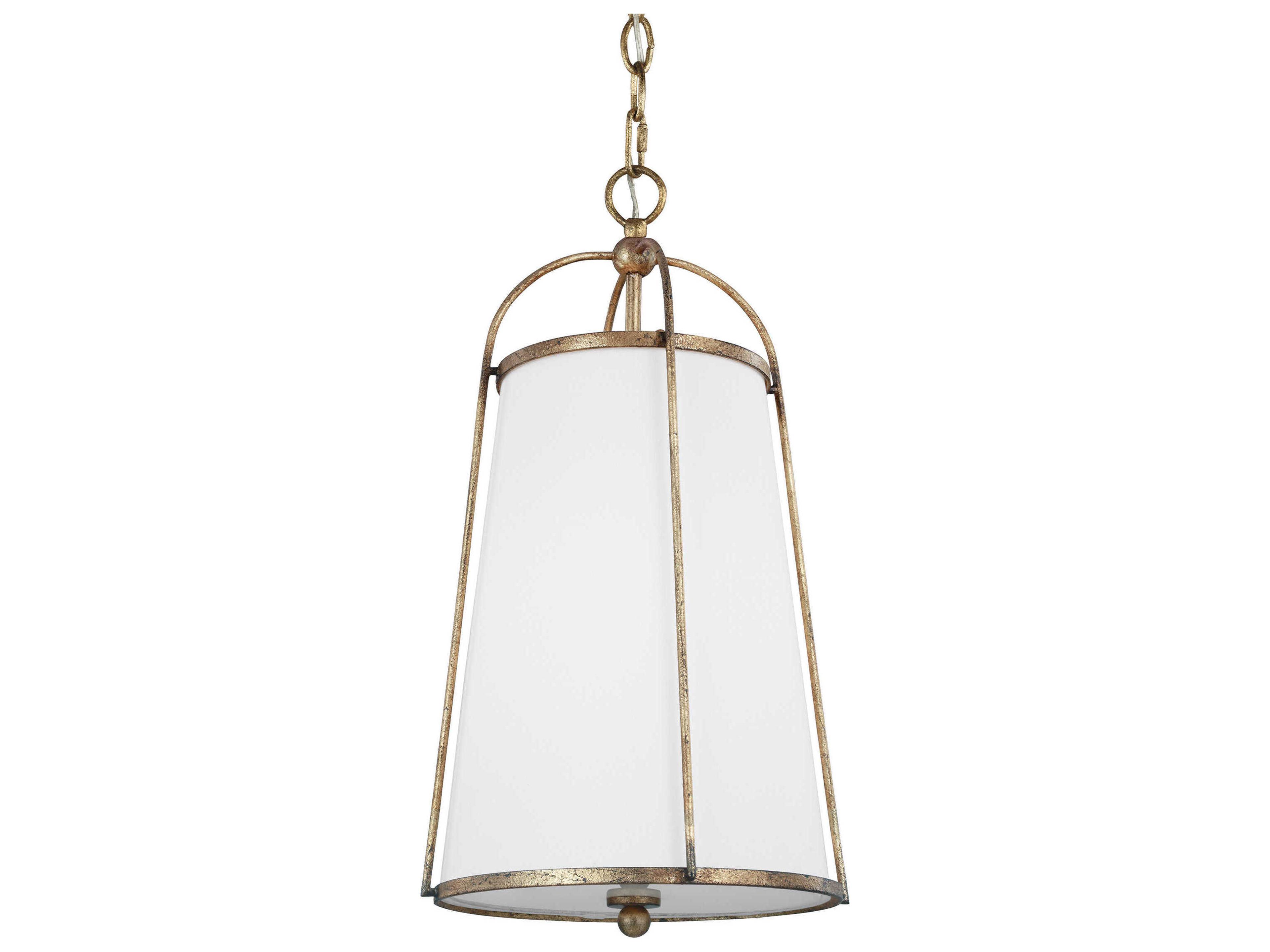 Visual Comfort Studio Stonington 1-Light Antique Gild Gold Cylinder Pendant