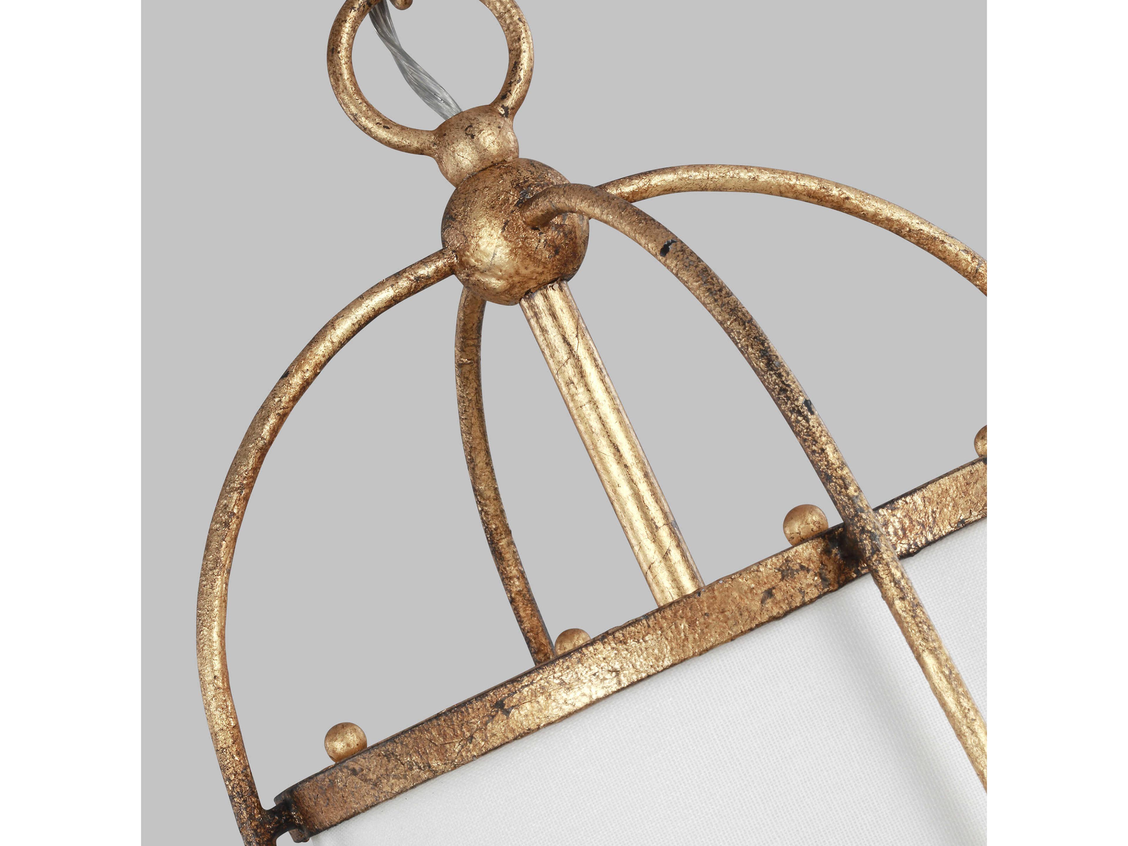 Visual Comfort Studio Stonington 1-Light Antique Gild Gold Cylinder Pendant