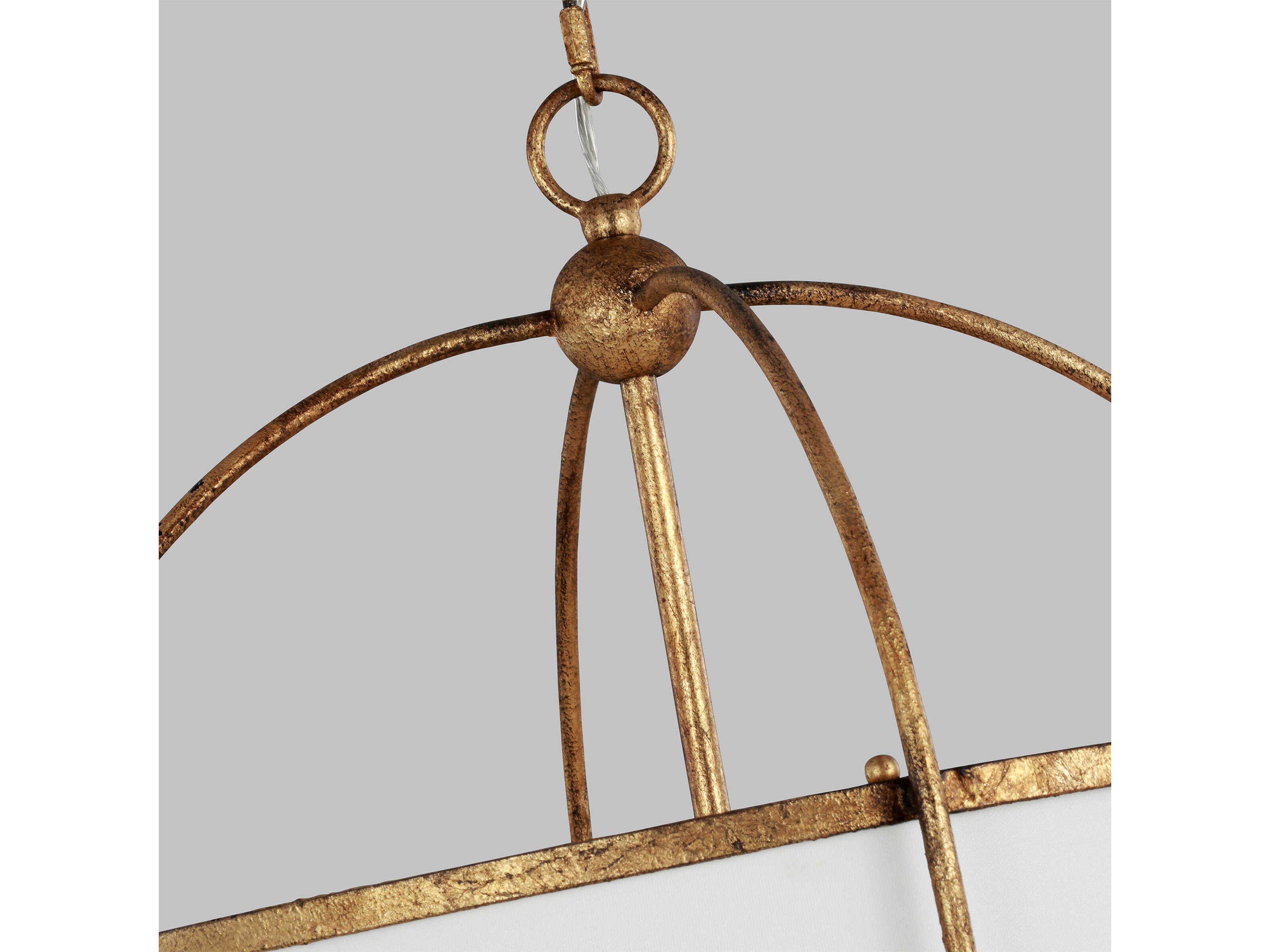 Visual Comfort Studio Stonington 2-Light Antique Gild Gold Drum Pendant