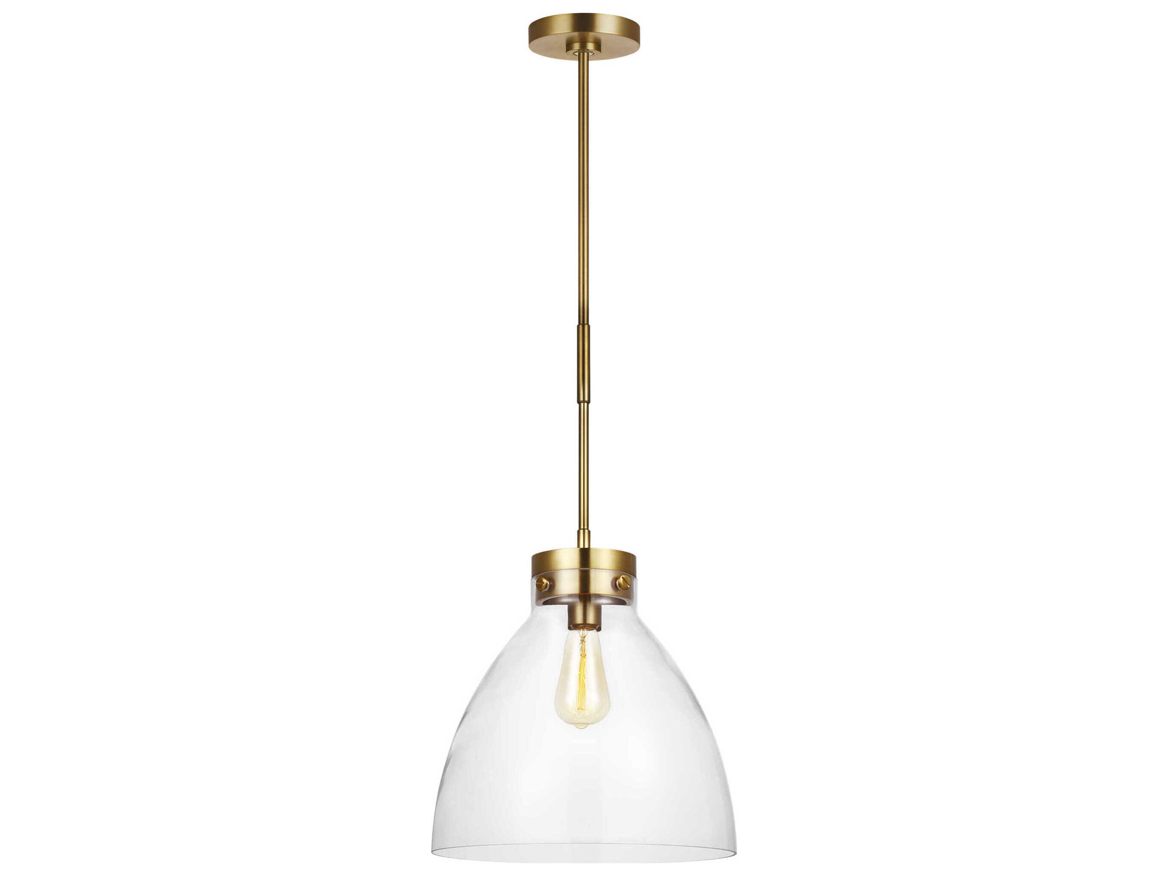 Visual Comfort Studio Garrett 1-Light Burnished Brass Dome Pendant