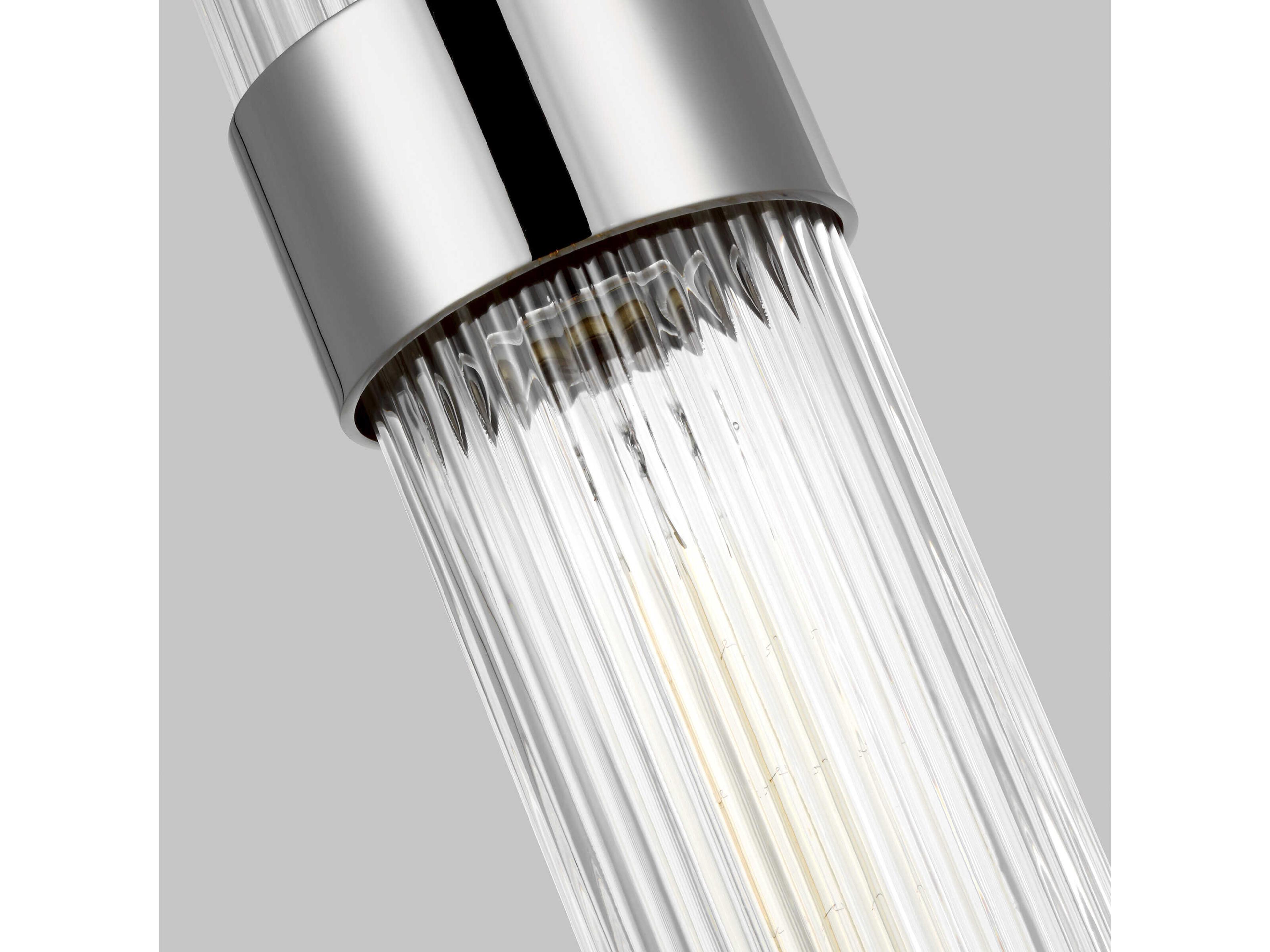 Visual Comfort Studio Geneva 1-Light Polished Nickel Cylinder Mini Pendant