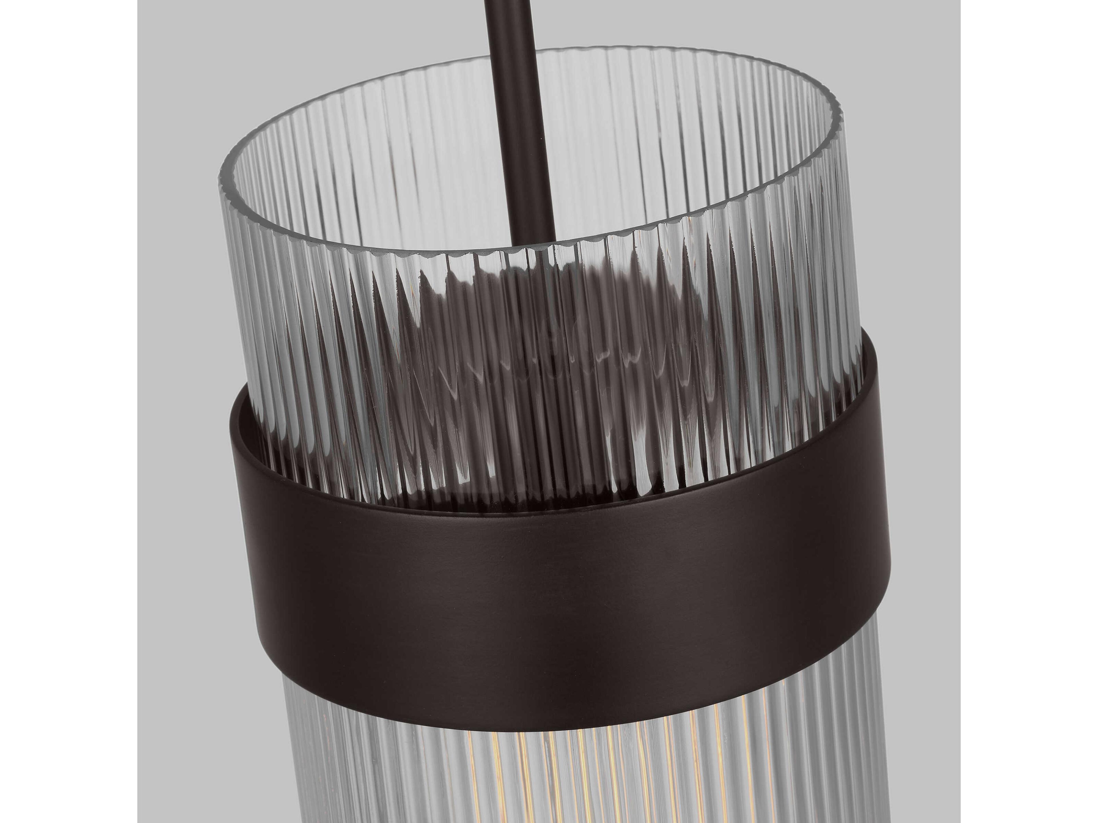 Visual Comfort Studio Geneva 1-Light Aged Iron Black Cylinder Mini Pendant