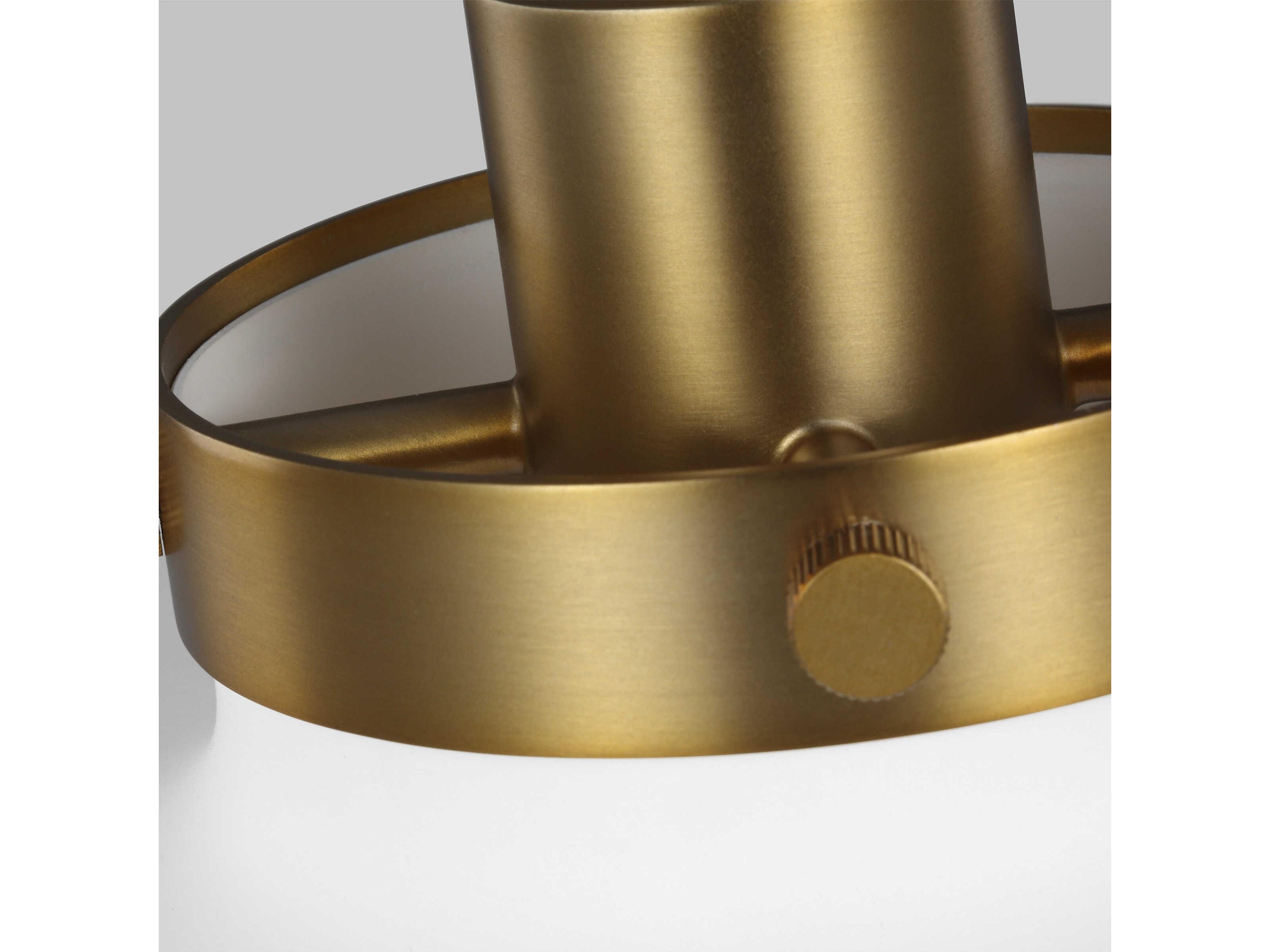 Visual Comfort Studio Wellfleet 1-Light Matte White Burnished Brass Pendant