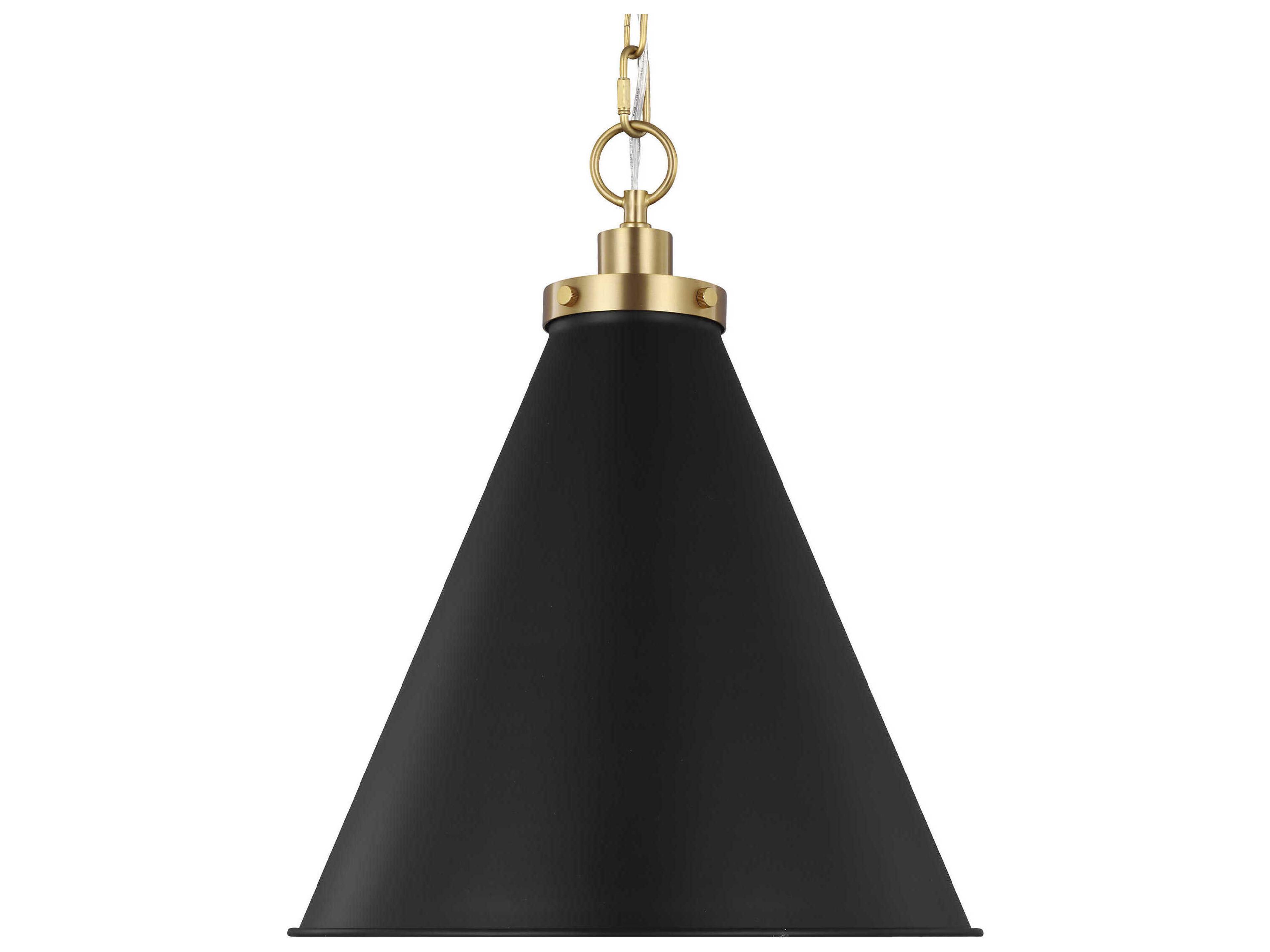 Visual Comfort Studio Wellfleet 1-Light Midnight Black Burnished Brass Pendant