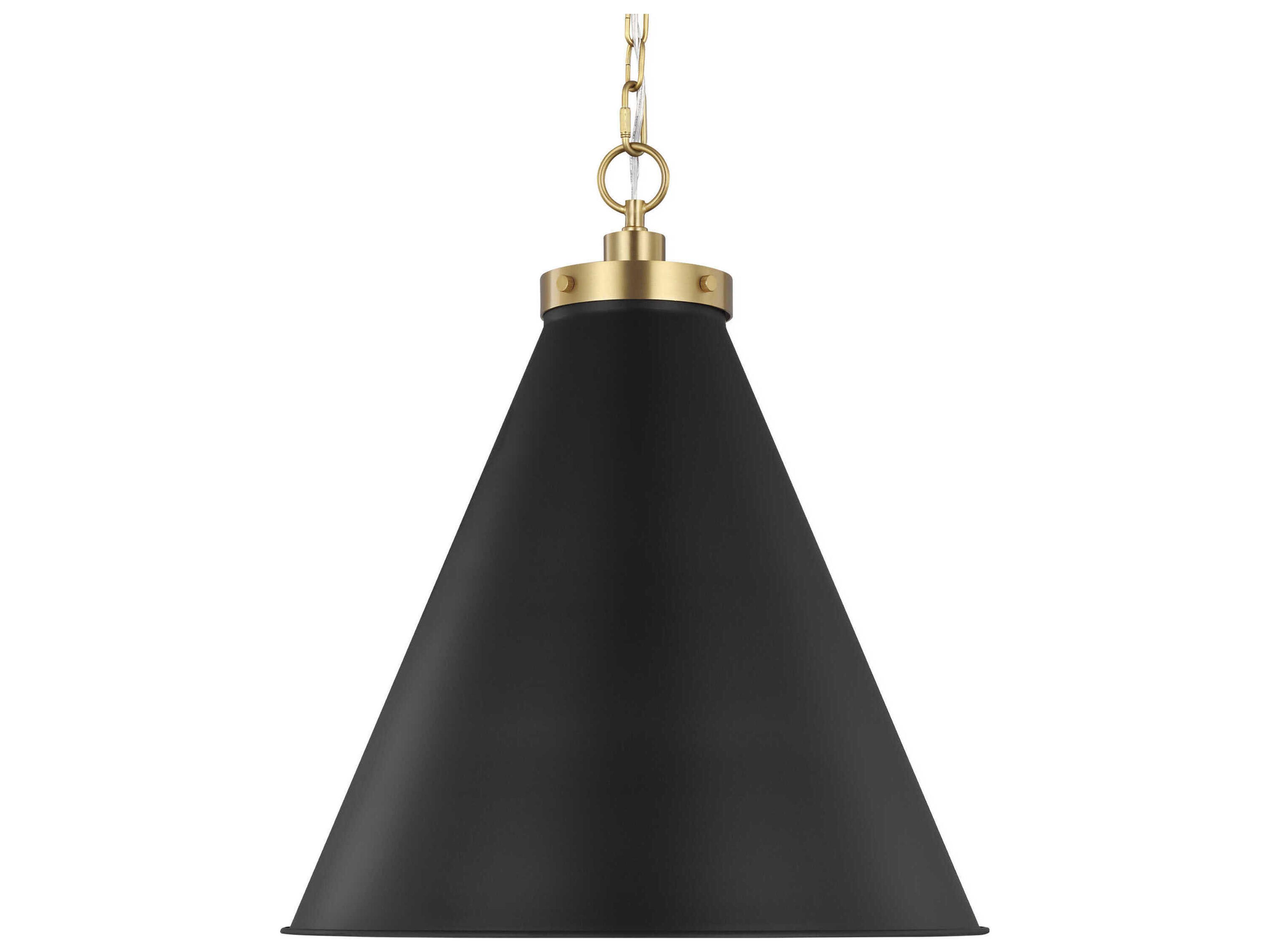 Visual Comfort Studio Wellfleet 1-Light Midnight Black Burnished Brass Pendant
