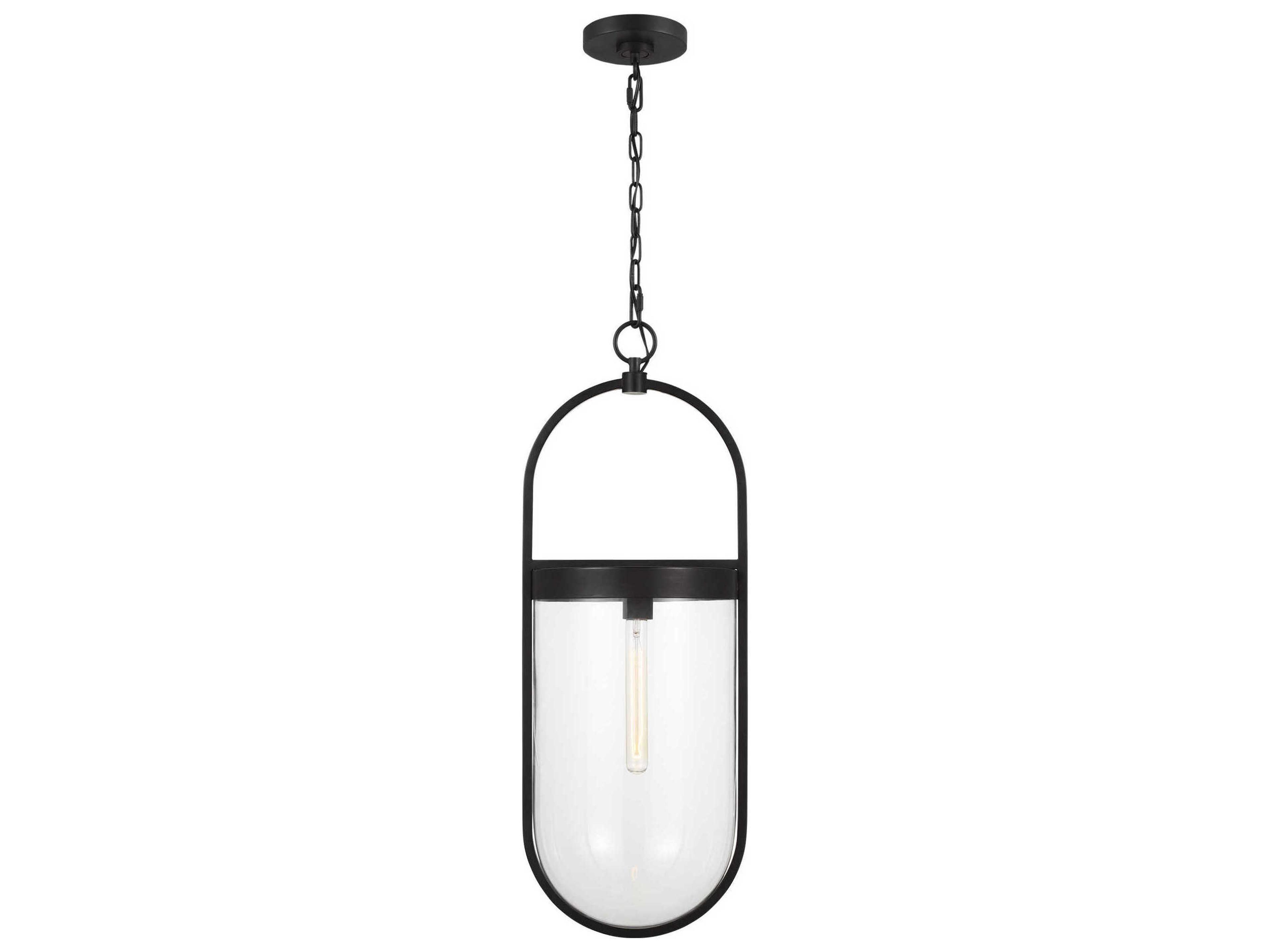 Blaine 1 Light Large Pendant Aged Iron Clear Glass