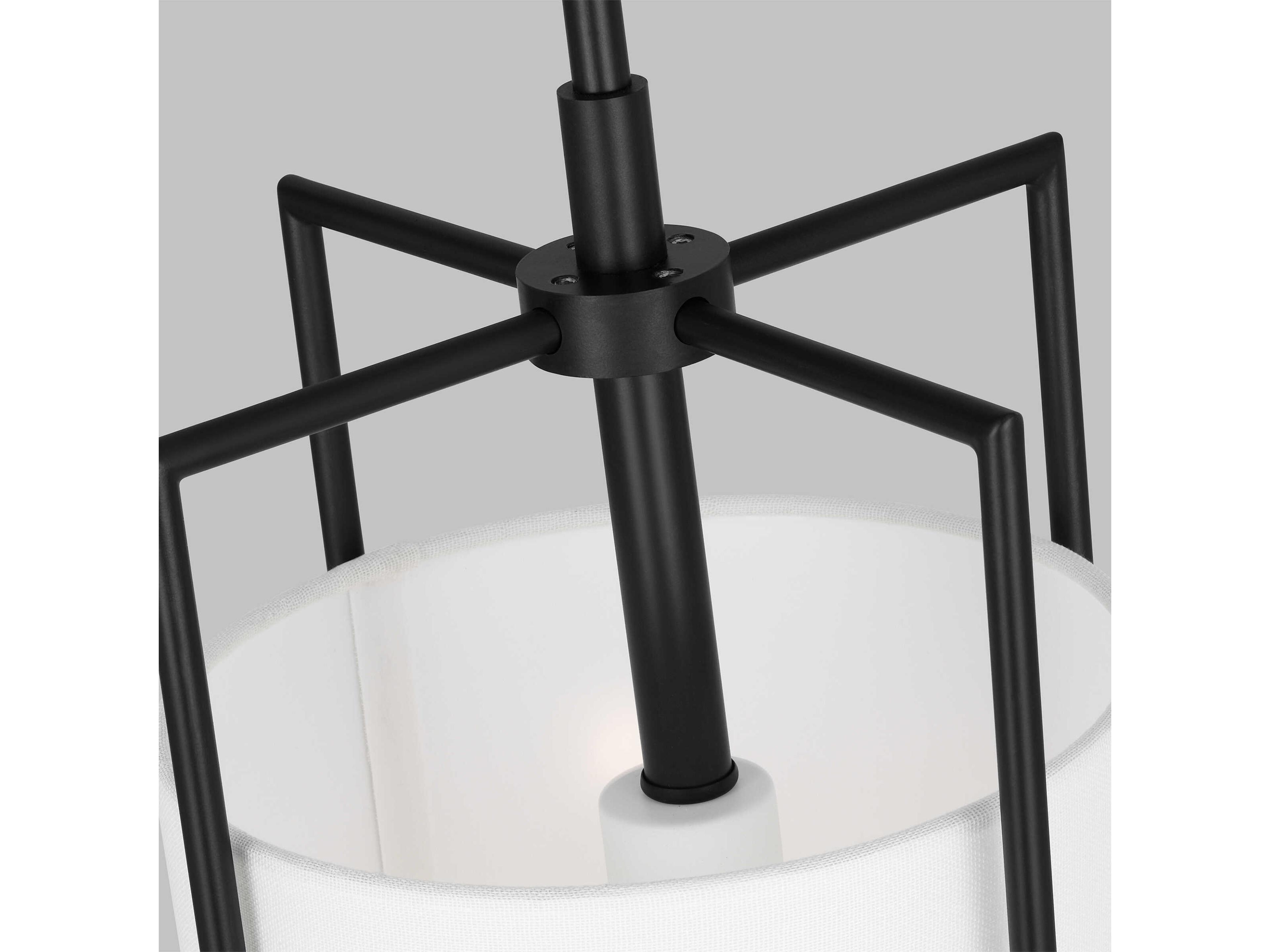 Visual Comfort Studio Perno 1-Light Aged Iron Black Cylinder Mini Pendant