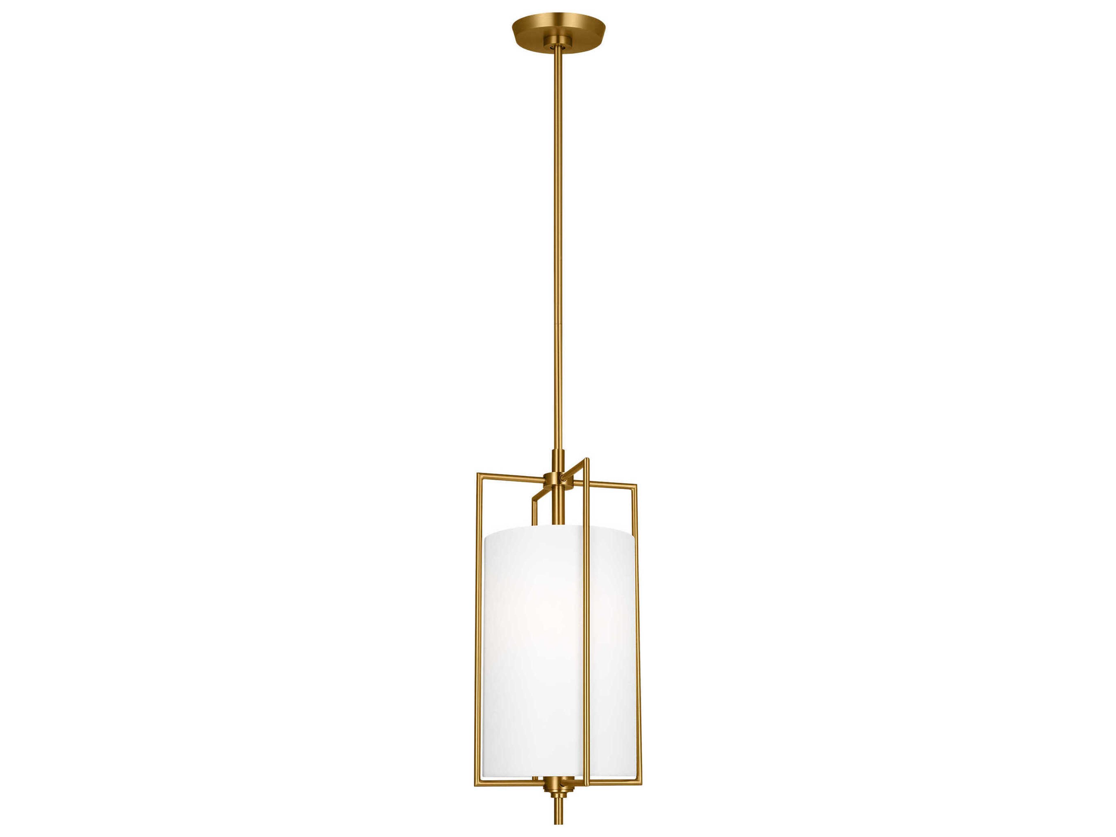 Perno 1-Light Burnished Brass Cylinder Mini Pendant