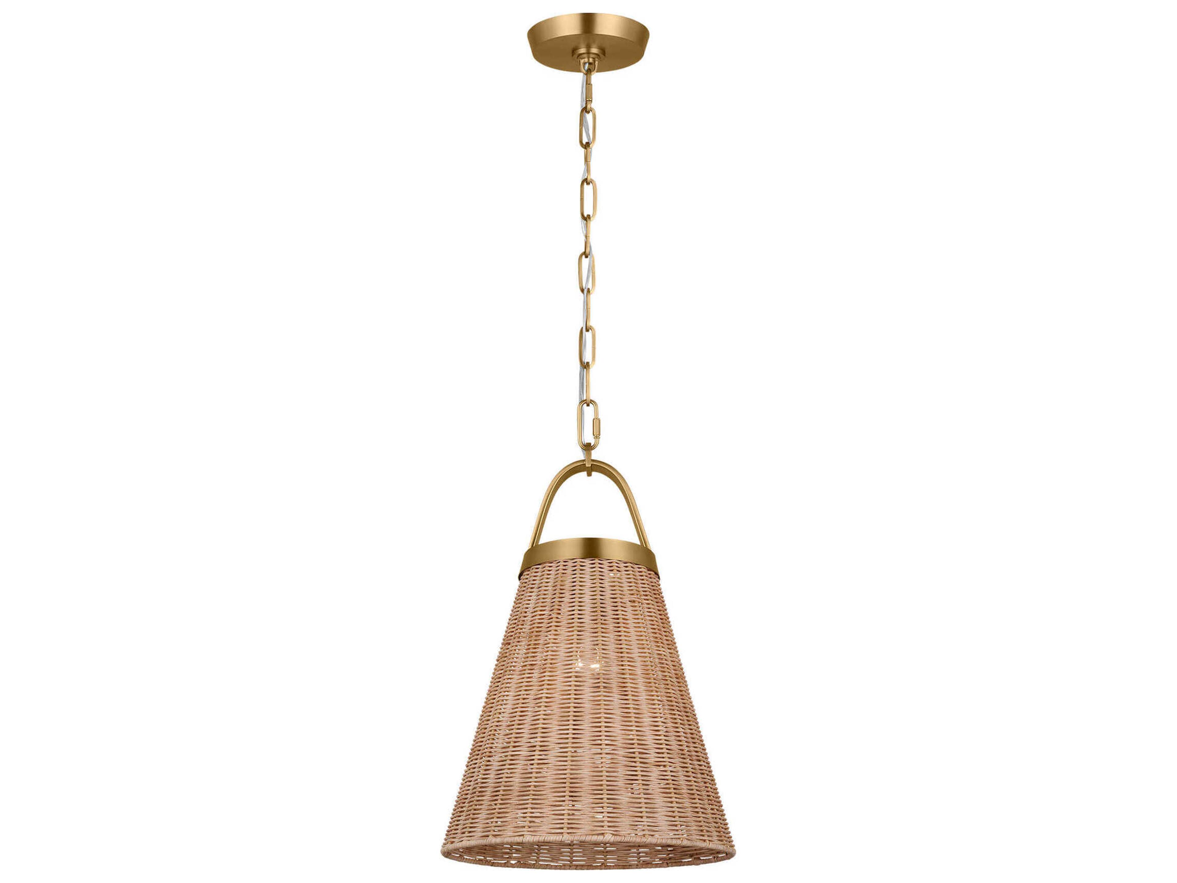 Pendant Light Whitby Burnished Brass Rattan
