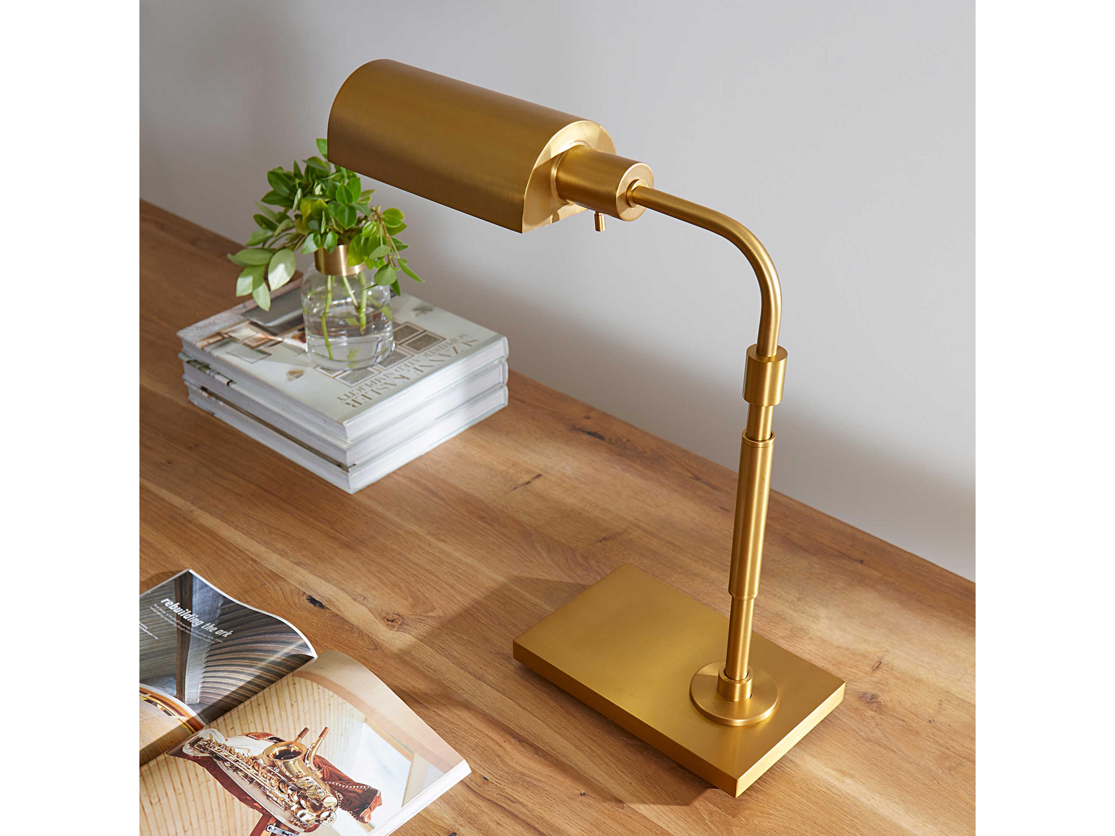 Visual Comfort Studio Kenyon Burnished Brass Steel Desk Lamp