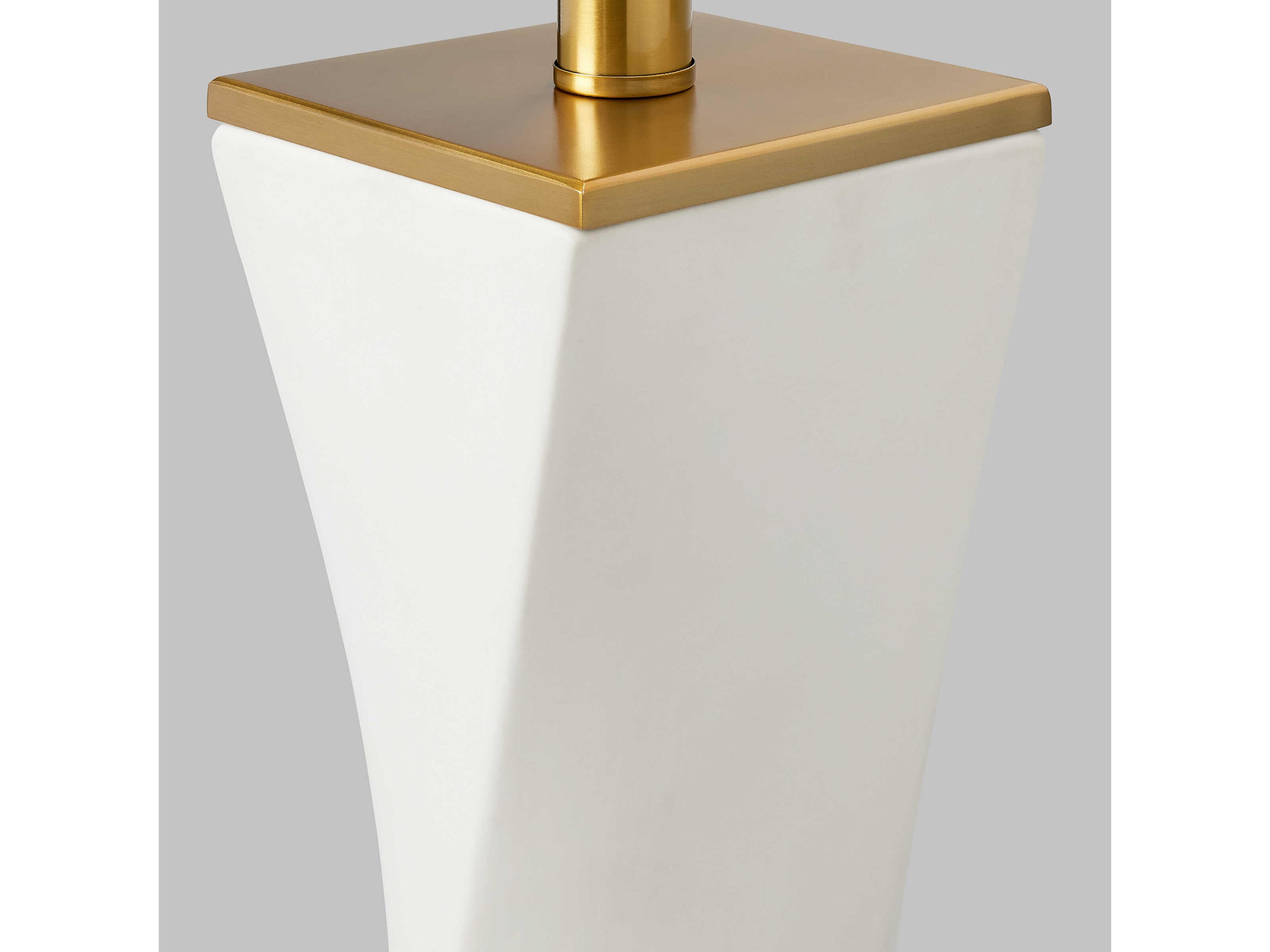 Visual Comfort Studio Lagos White Leather Linen Fabric Buffet Lamp